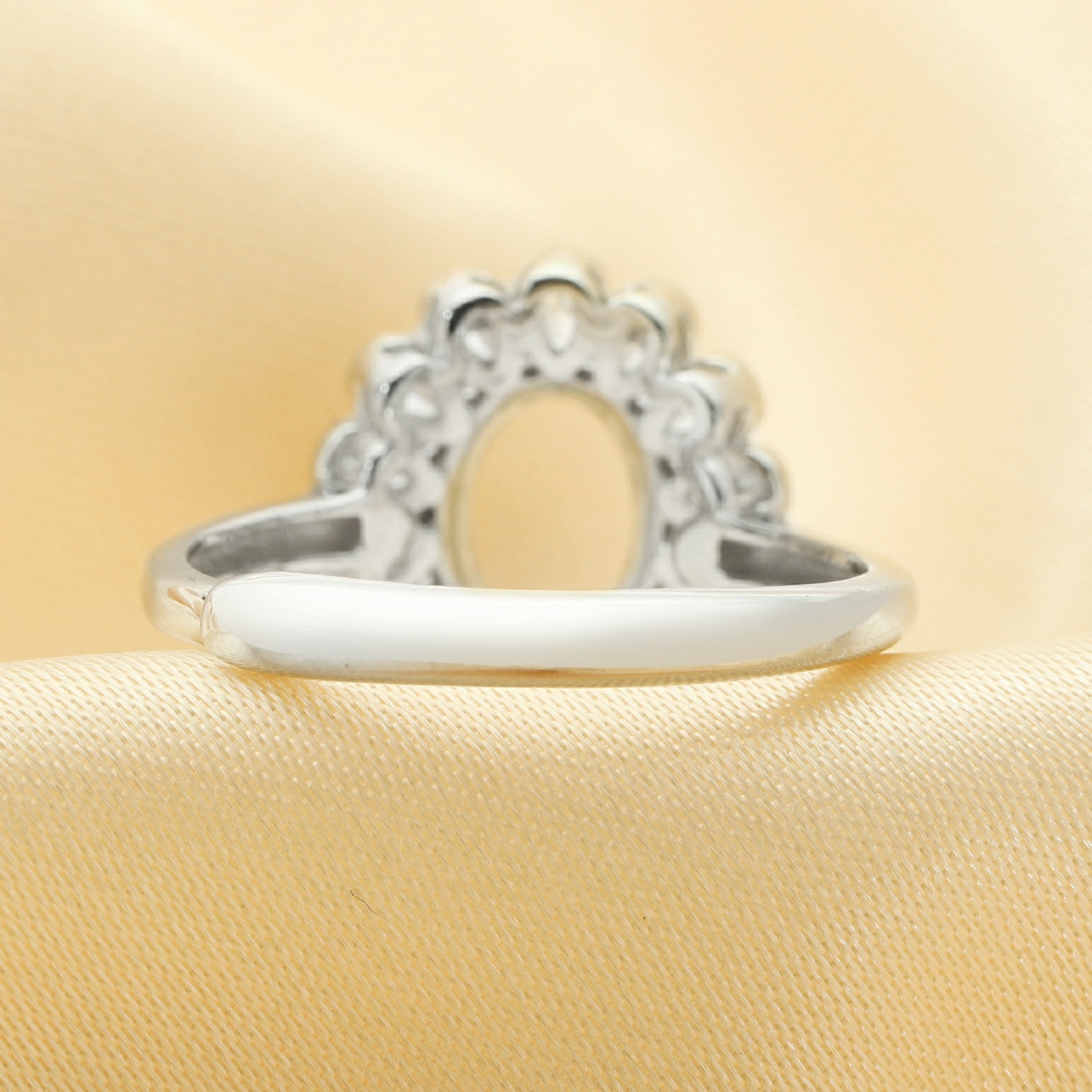 6x8MM Halo Oval Prong Ring Settings,Sun Flower Solid 925 Sterling Silver Rose Gold Plated Ring,Art Deco Ring,Vintage Style Ring,DIY Ring Supplies 1224196 - Click Image to Close