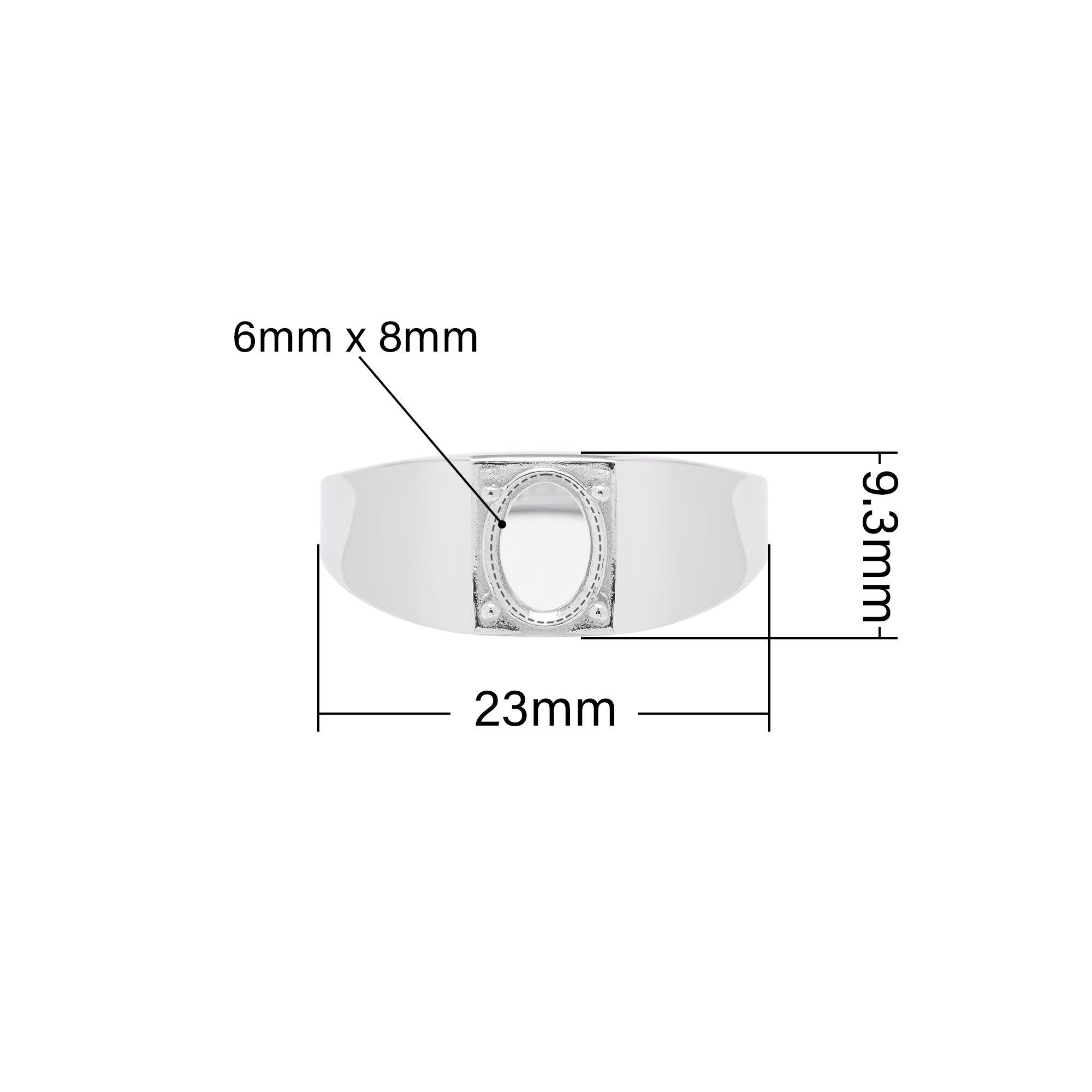6x8MM Oval Prong Ring Blank Settings,Solid 925 Sterling Silver Ring,Men's Ring,Adjustable Ring,DIY Ring Supplies For Gemstone 1224225 - Click Image to Close