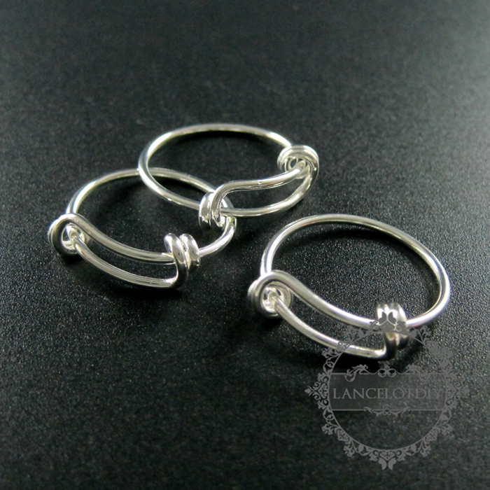 5pcs 17.5mm diameter silver plated brass simple wiring ring DIY ring supplies findings 1294032 - Click Image to Close