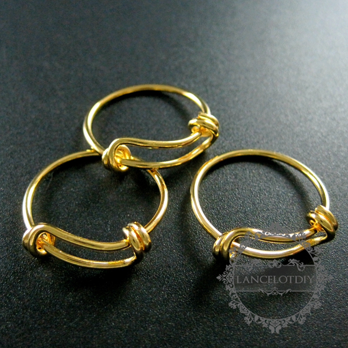 5pcs 17.5mm diameter gold plated brass simple wiring ring DIY ring supplies findings 1294033 - Click Image to Close