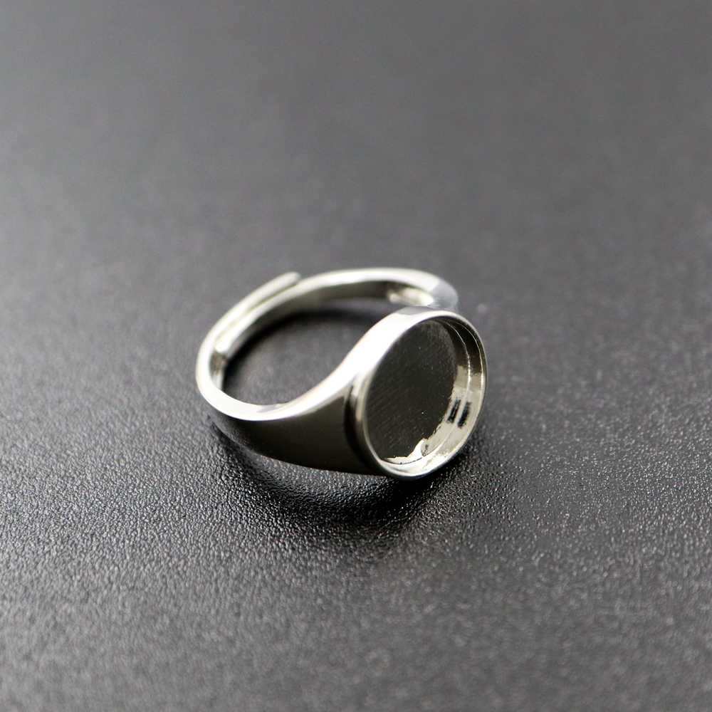 5Pcs 10MM Round Bezel DIY Adjustable Silver Ring Setting Bezel 1294098 - Click Image to Close