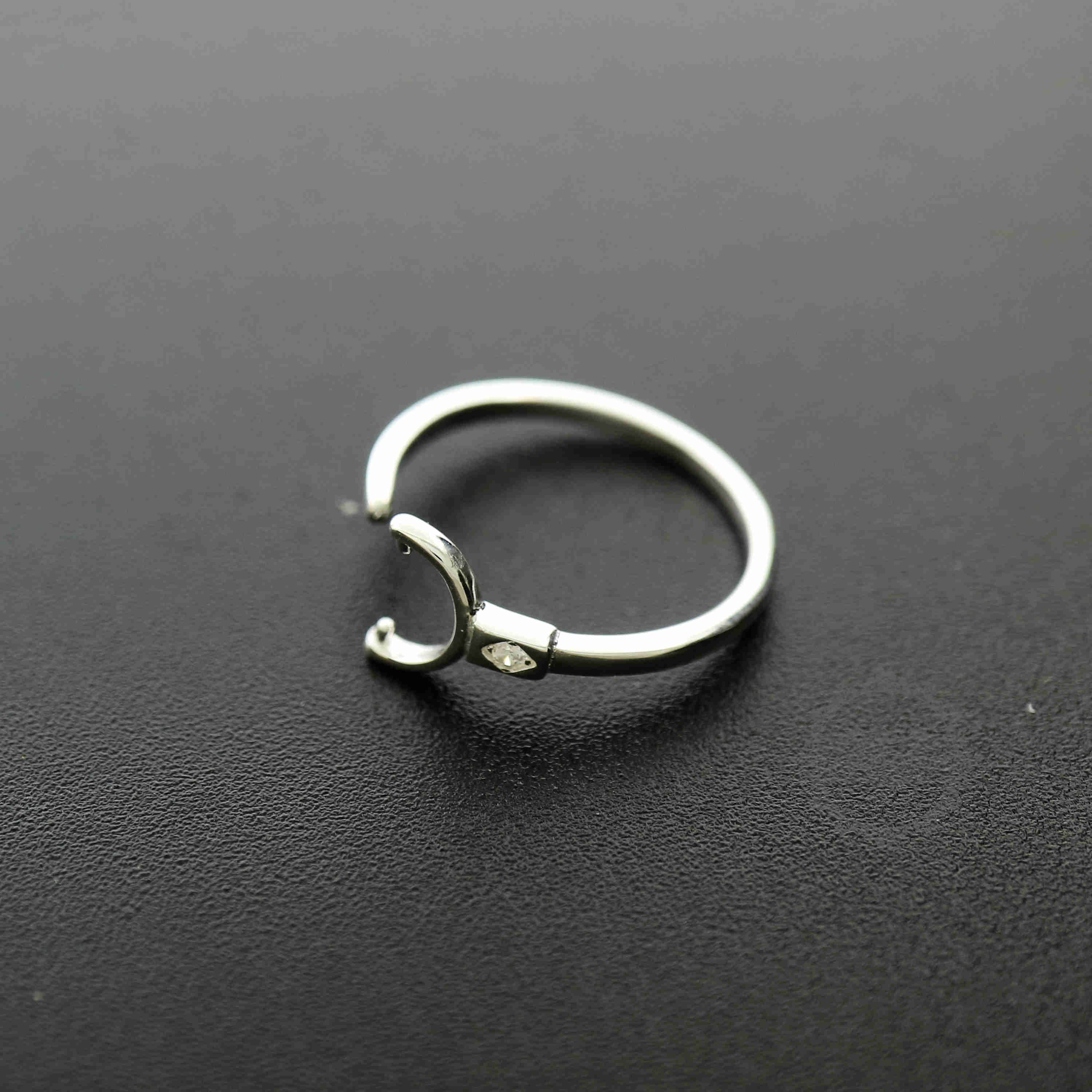 1Pcs 6MM Round Bead Satellite Setting Solid 925 Sterling Silver Bezel Tray DIY Adjustable Ring Settings 1294115 - Click Image to Close