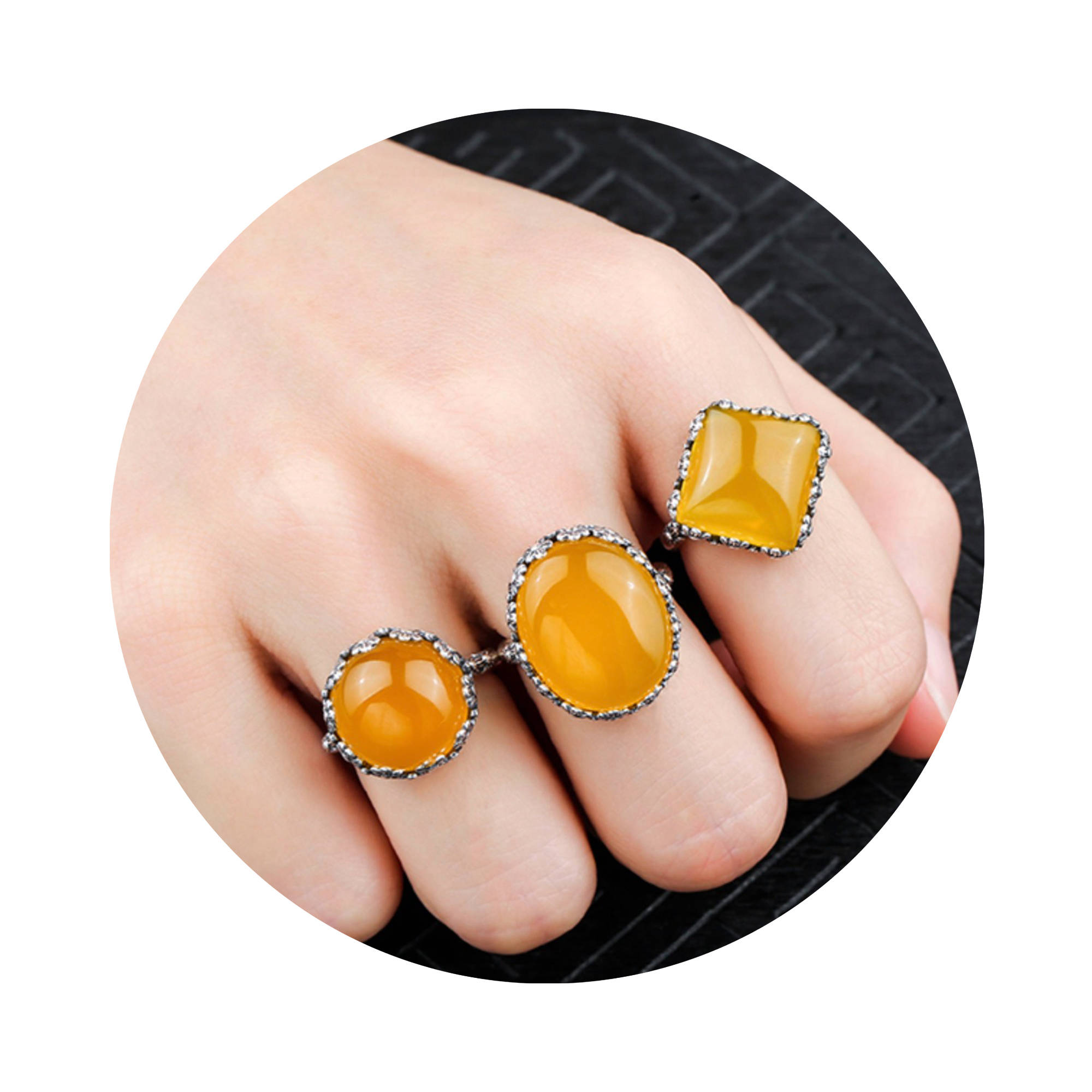 1Pcs 12MM Antiqued Style Solid 925 Sterling Silver Square Cabochon Flower Bezel Adjustable Ring Settings DIY Jewelry Supplies 1294143 - Click Image to Close