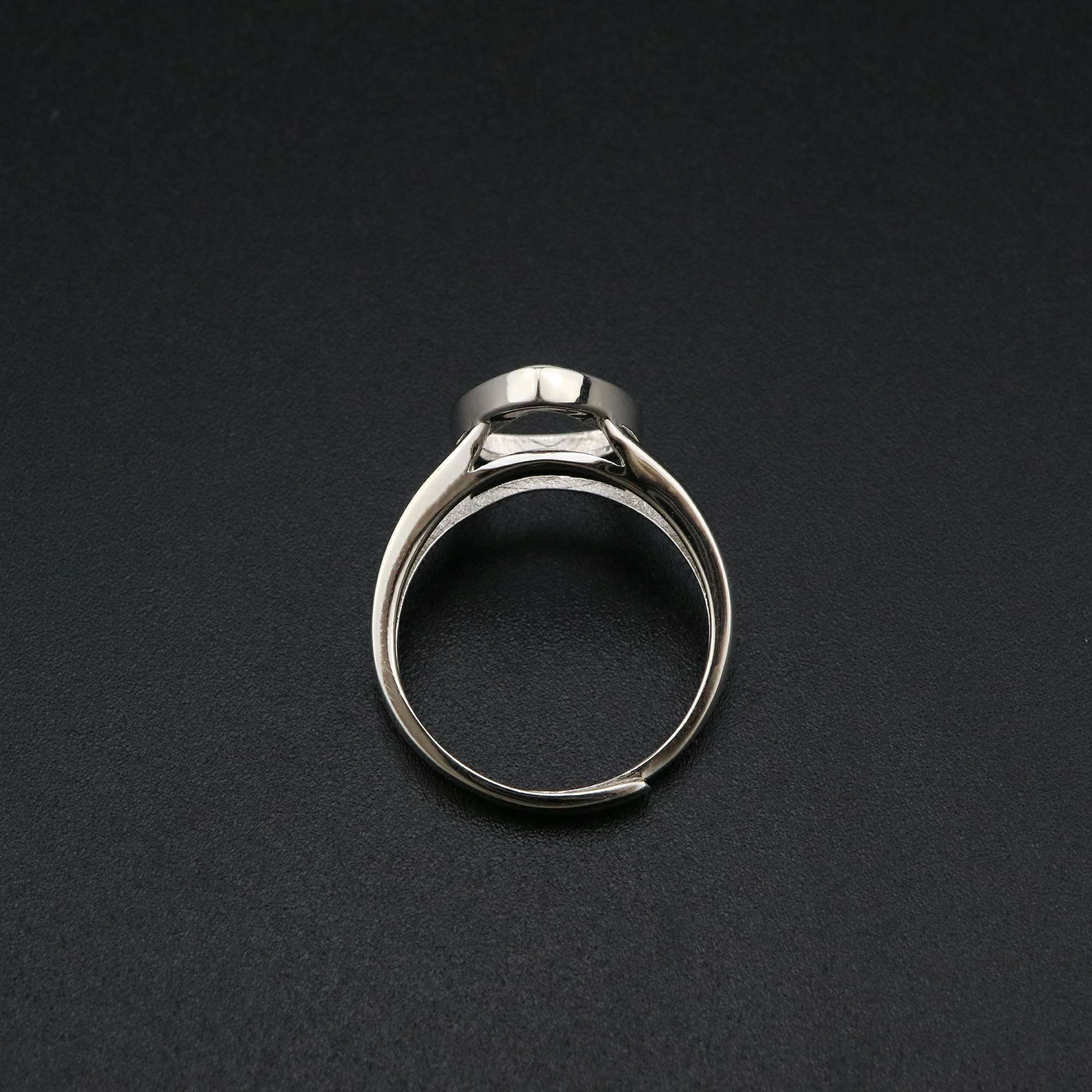 1Pcs Pear Bezel Ring Settings Blank Adjustable Simple Split Shank Solid 925 Sterling Silver DIY Tray for Cabochon Gemstone 1294180 - Click Image to Close