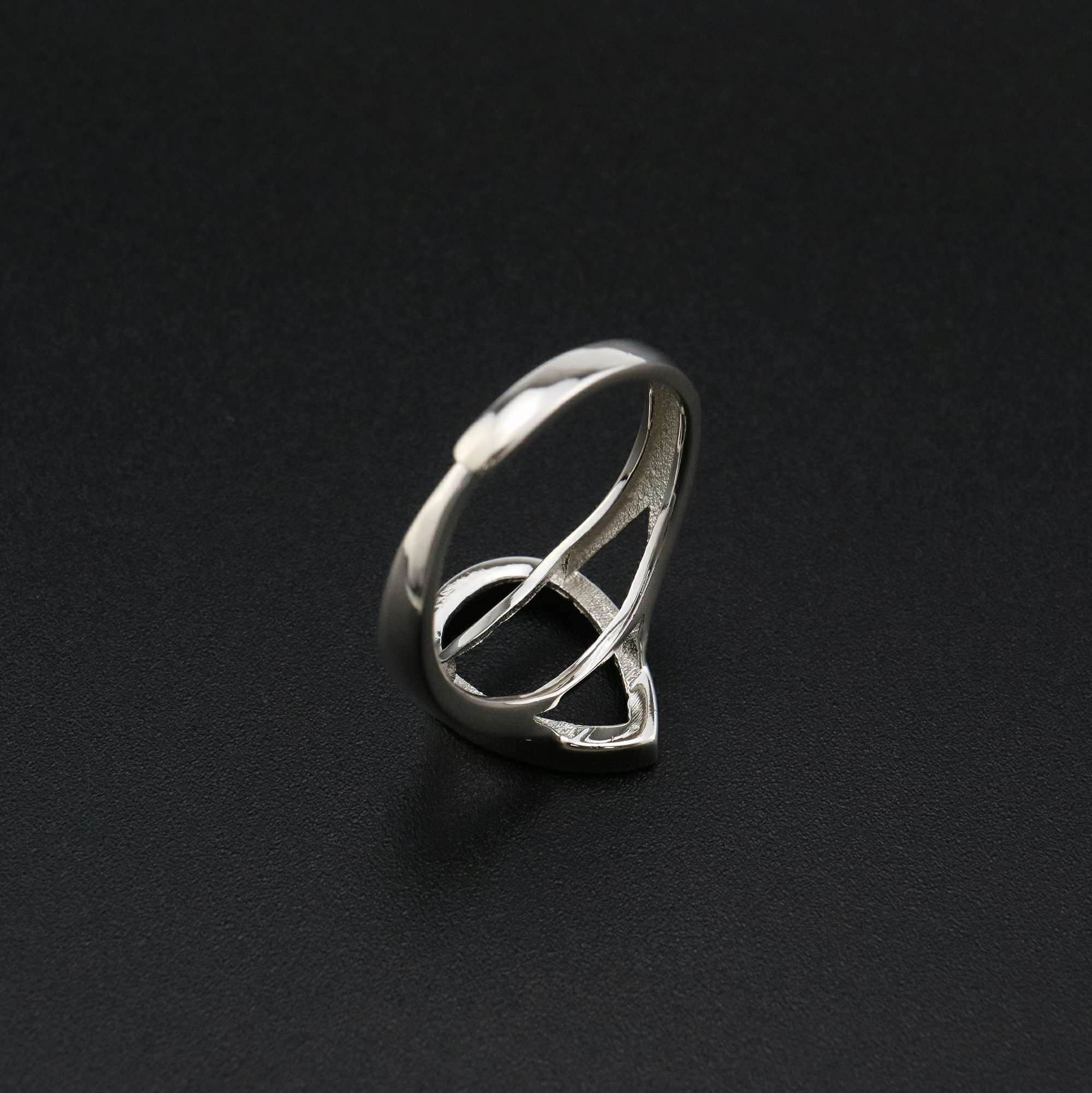 1Pcs Pear Bezel Ring Settings Blank Adjustable Simple Split Shank Solid 925 Sterling Silver DIY Tray for Cabochon Gemstone 1294180 - Click Image to Close