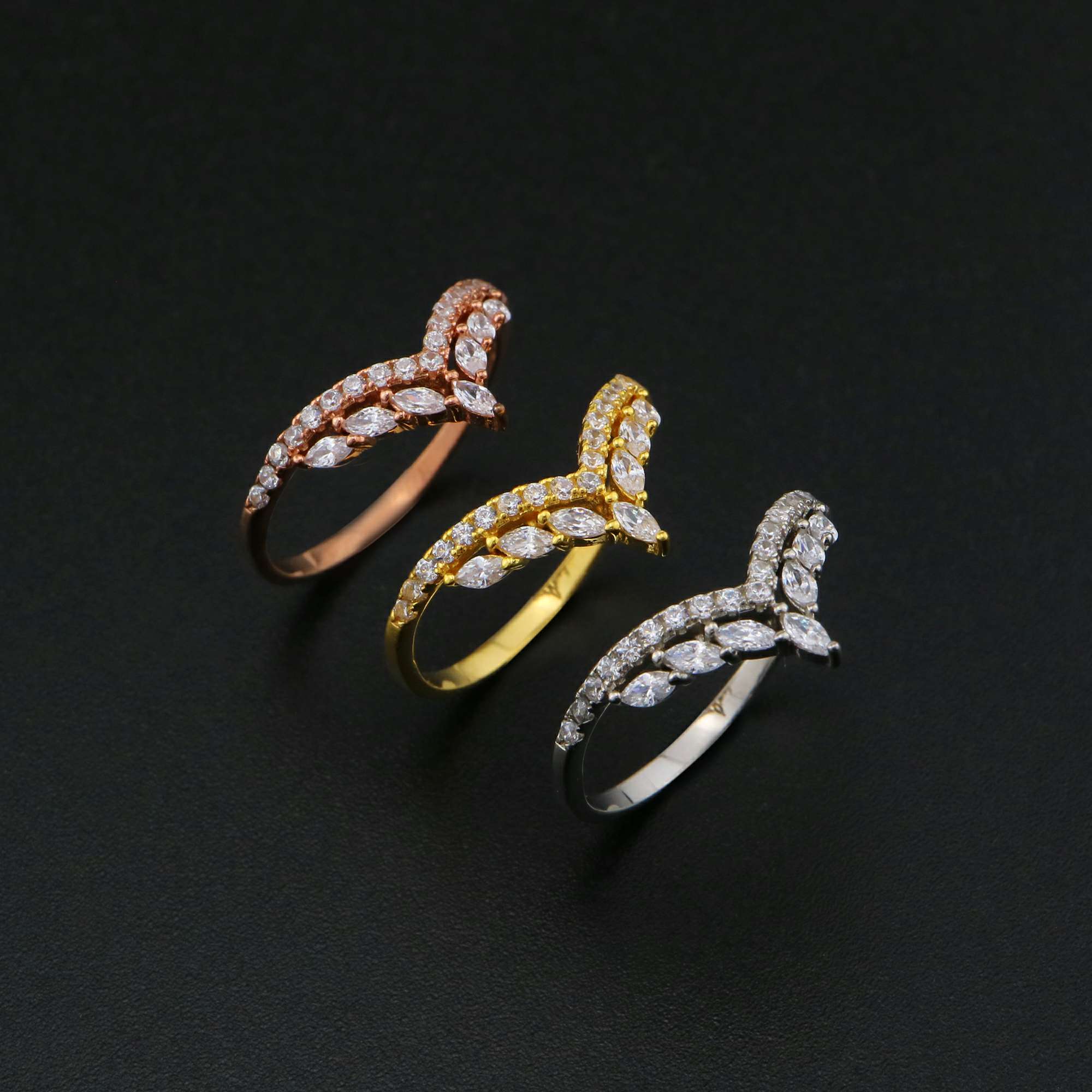 1Pcs Rose Gold Plated Solid 925 Sterling Silver DIY Adjustable Stackable Ring 1294199 - Click Image to Close