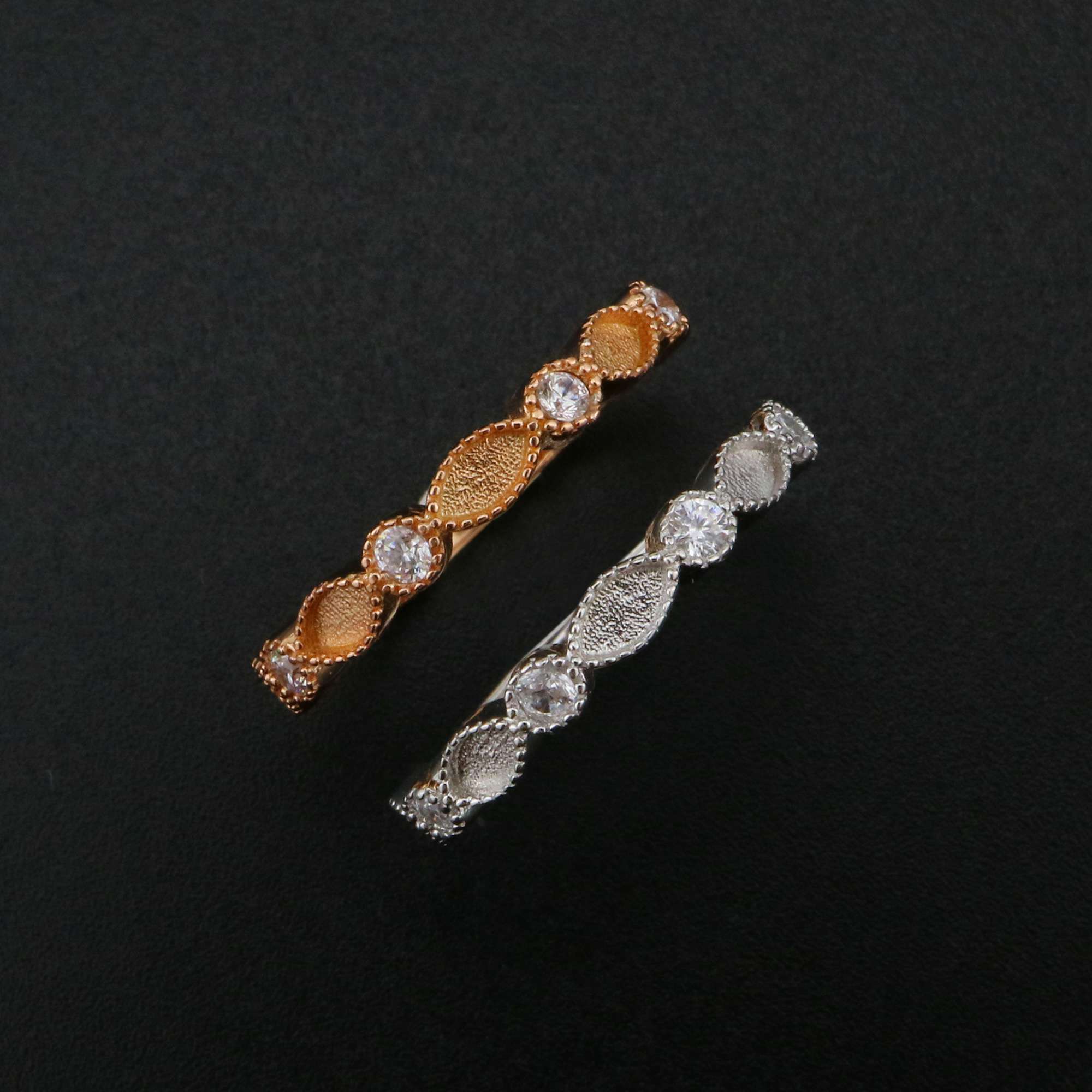 1Pcs Keepsake Breast Milk Resin Ring Settings Solid 925 Sterling Silver Rose Gold Plated 2x4MM Marquise Bezel with 2mm CZ Stone Stackable Ring Bezel 1294219 - Click Image to Close