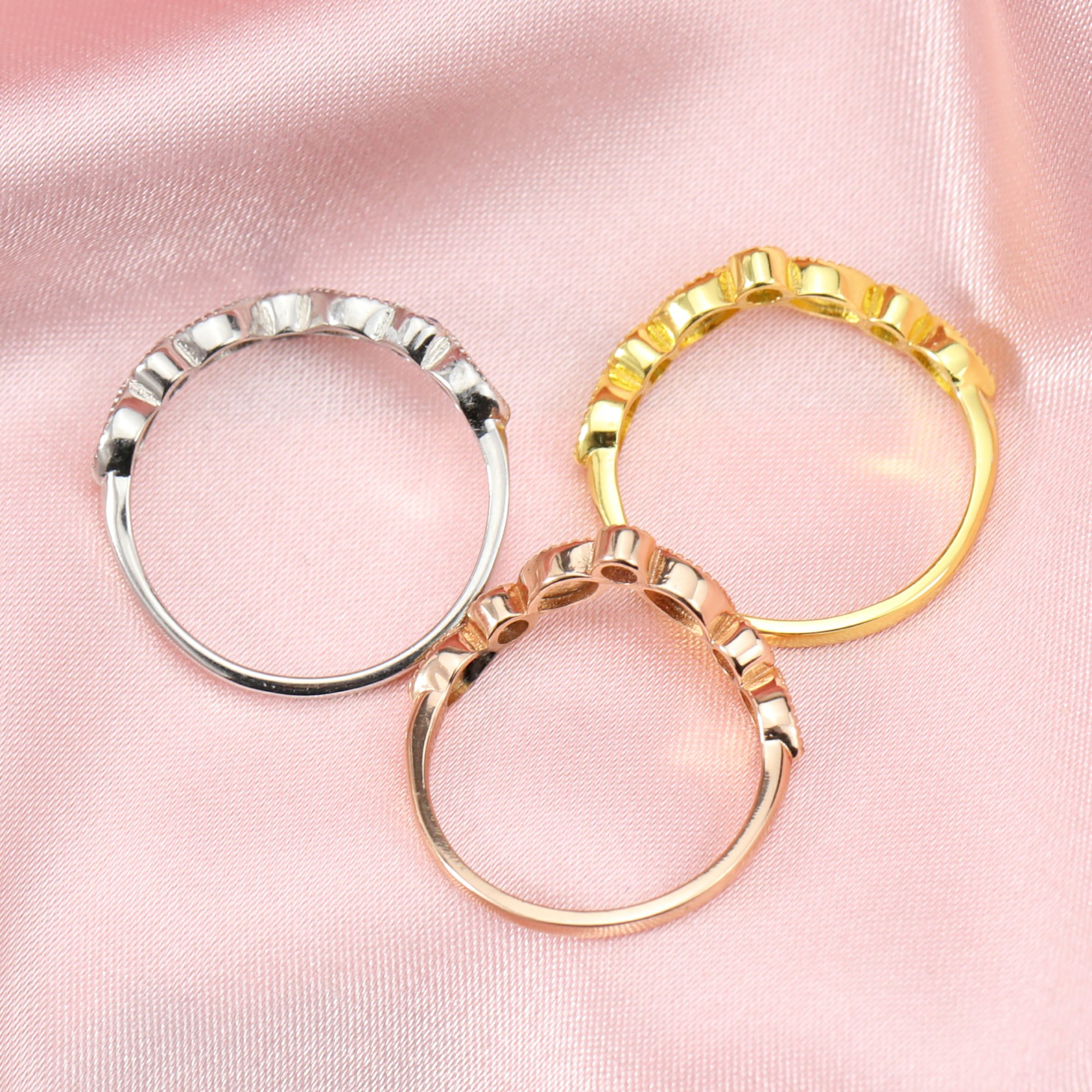 Keepsake Solid 9K 14K 18K Gold Ring Settings for Breast Milk Resin 2x4MM Marquise Bezel with 2mm Birthstone Stackable Ring Curved Bezel 1294287 - Click Image to Close