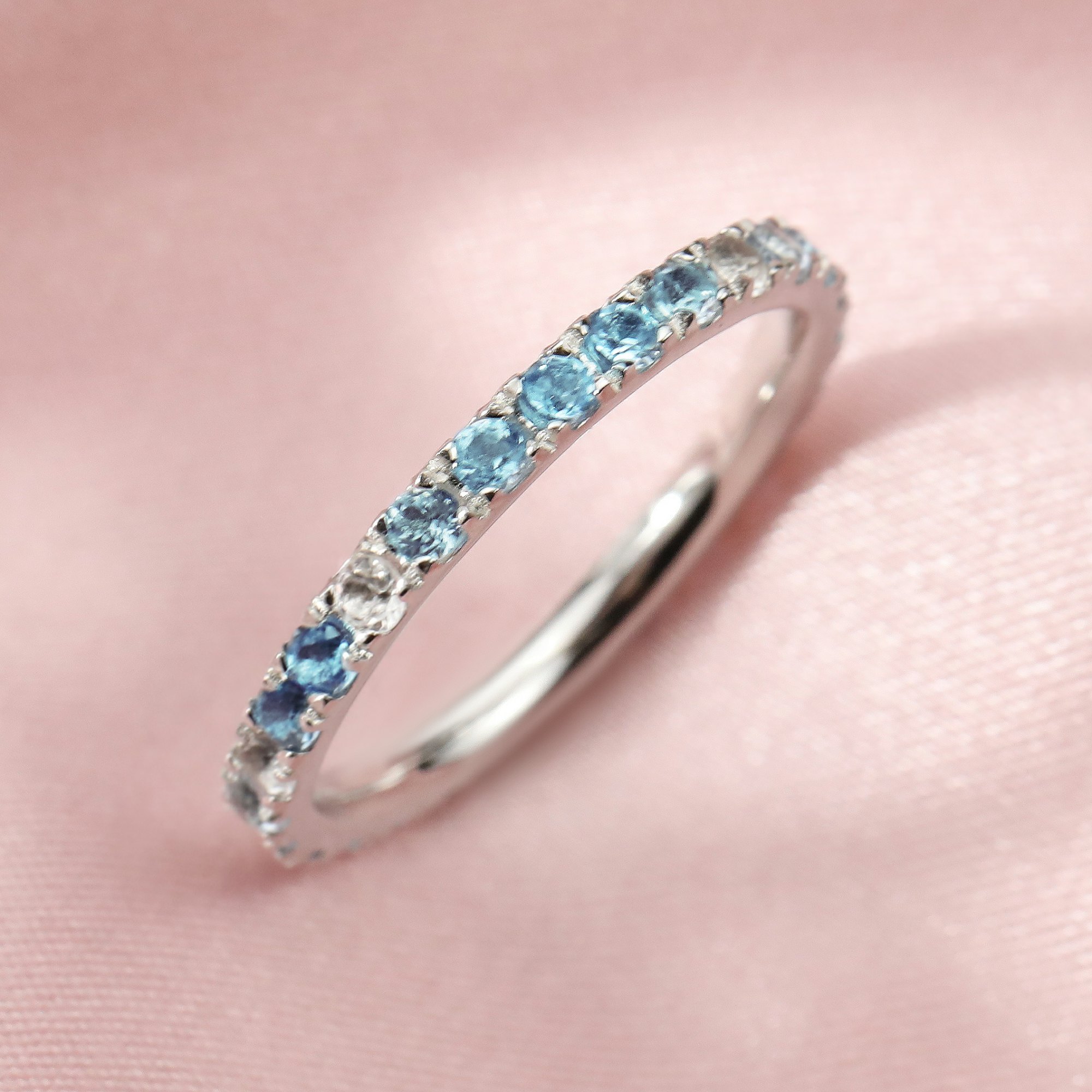 2MM Dainty November Birthstone Eternity Ring Color Topaz Wedding Engagement Full Band Stackable Ring Solid 14K Gold Ring 1294293 - Click Image to Close