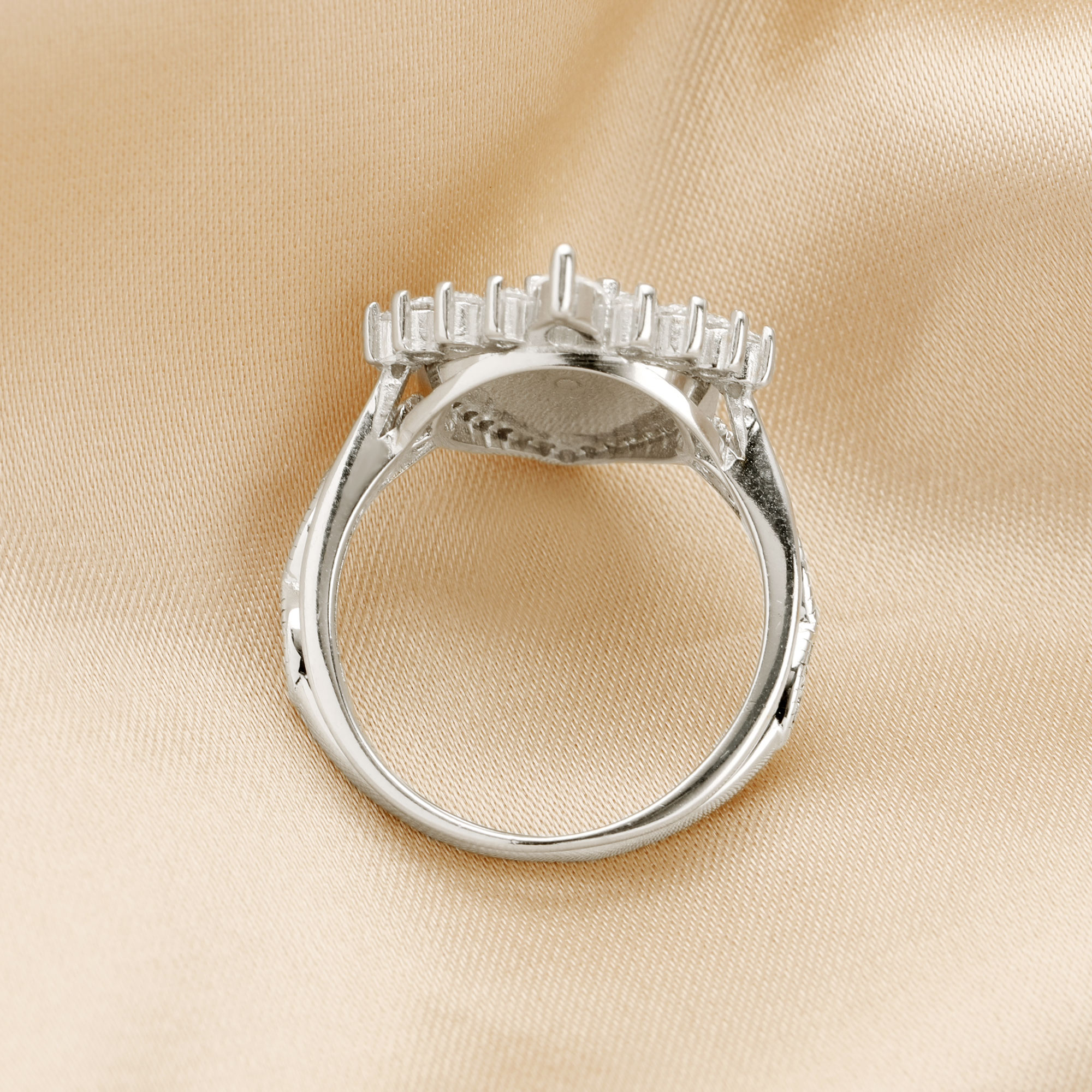 8x10MM Keepsake Breast Milk Resin Pear Ring Settings,Stackable Solid 925 Sterling Silver Ring,Art Deco Stacker Ring Band,DIY Ring Set 1294446 - Click Image to Close