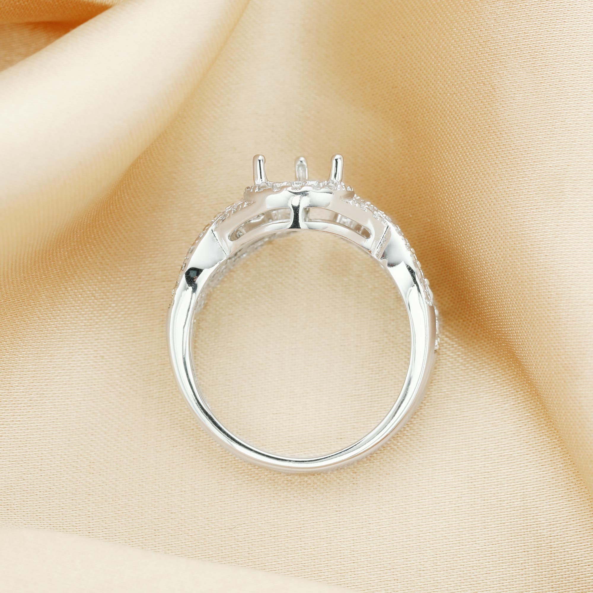 6x8MM Keepsake Breast Milk Resin Infinity Pear Ring Settings,Stackable Solid 925 Sterling Silver Ring Set,Art Deco Stacker Ring Band,DIY Ring Set 1294481 - Click Image to Close