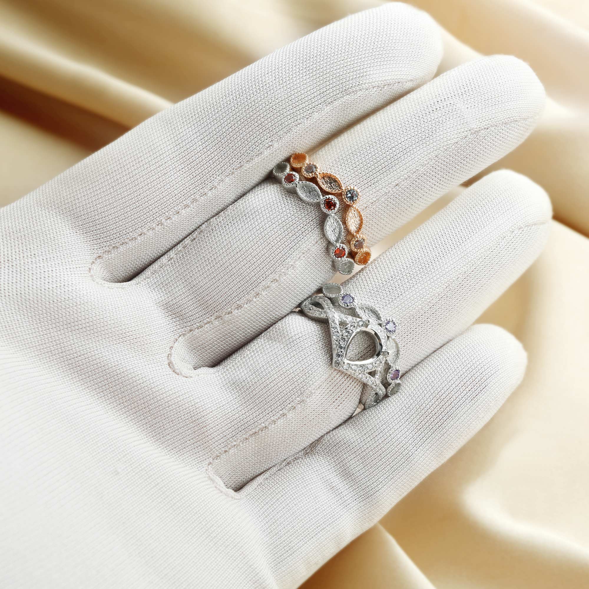 6x8MM Pear Prong Ring Settings,Stackable Solid 925 Sterling Silver Rose Gold Plated,Marquise Breast Milk Keepsake Resin Bezel Birthstone Ring 1294509 - Click Image to Close