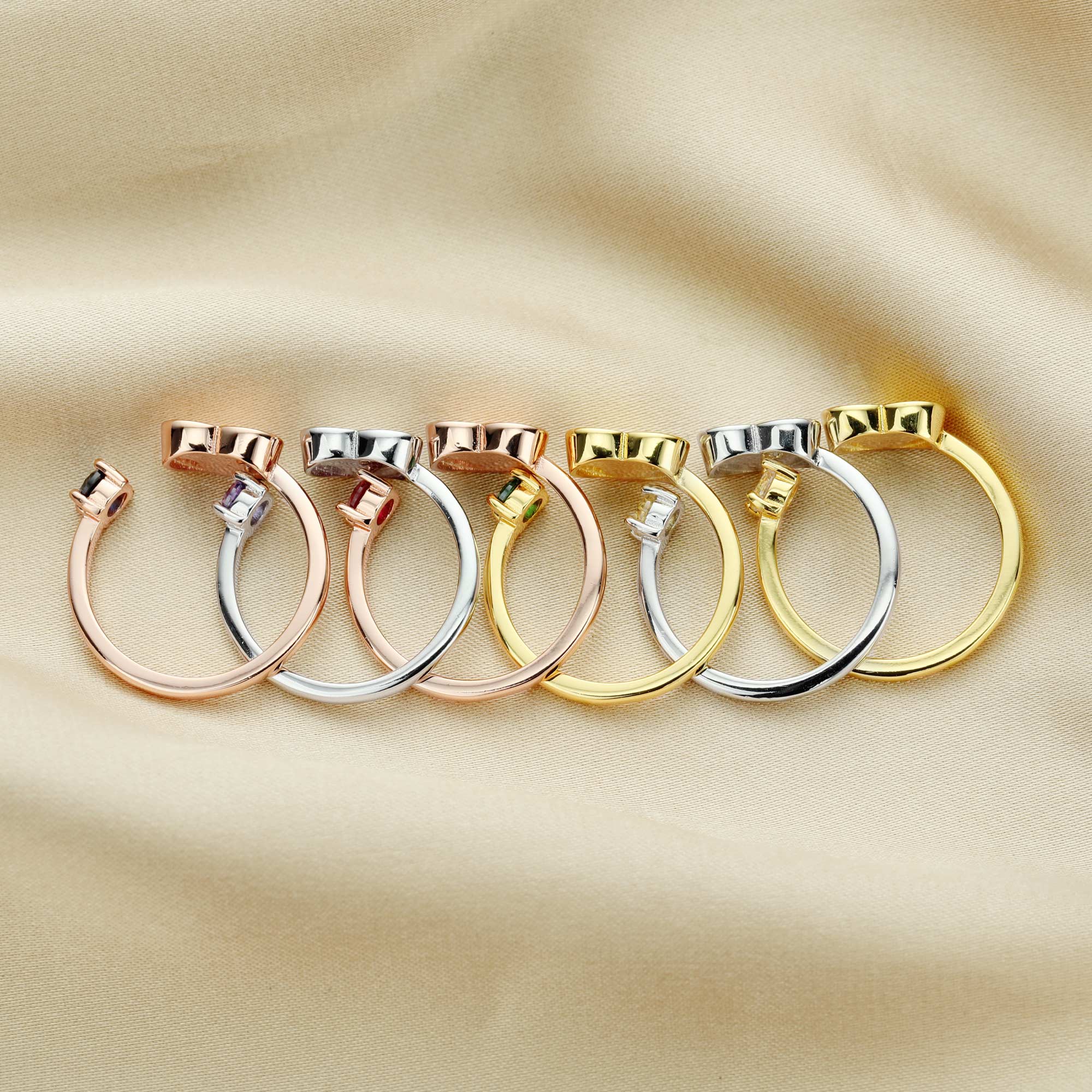 8MM Heart Breast Milk Keepsake Resin Ring Settings,Solid 925 Sterling Silver Rose Gold Plated Ring,4MM Round Birthstone Bezel Adjustable Ring 1294510 - Click Image to Close