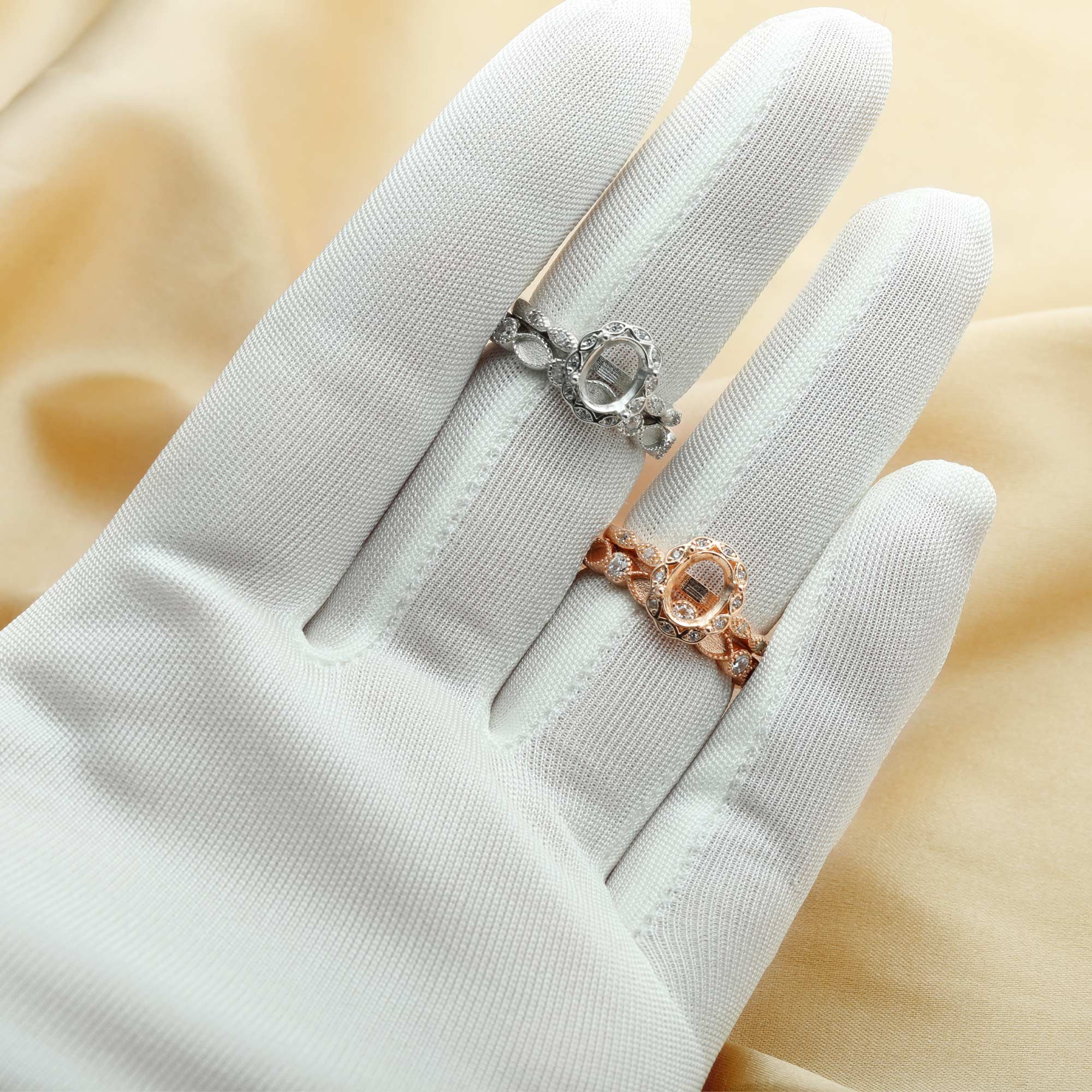 6x8MM Oval Prong Ring Settings,Breast Milk Resin Marquise 2x4MM Stacker Ring Band,Flower Stackable Solid 925 Sterling Silver Rose Gold Plated Ring,DIY Ring Blank 1294552 - Click Image to Close