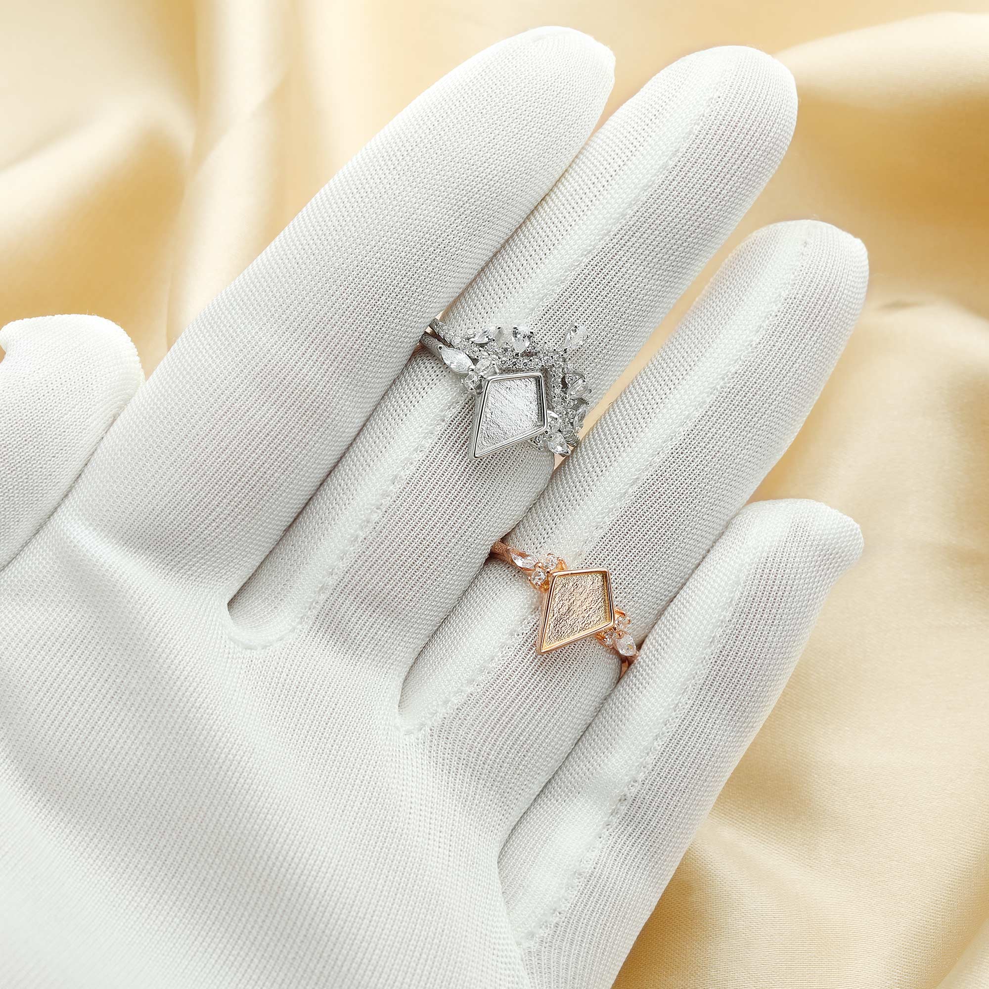 7x10MM Keepsake Breast Milk Resin Ring Settings,Stackable Ring Set,Solid Back Kite Bezel Ring for Resin,Solid 925 Sterling Silver Ring,DIY Ring Supplies 1294577 - Click Image to Close