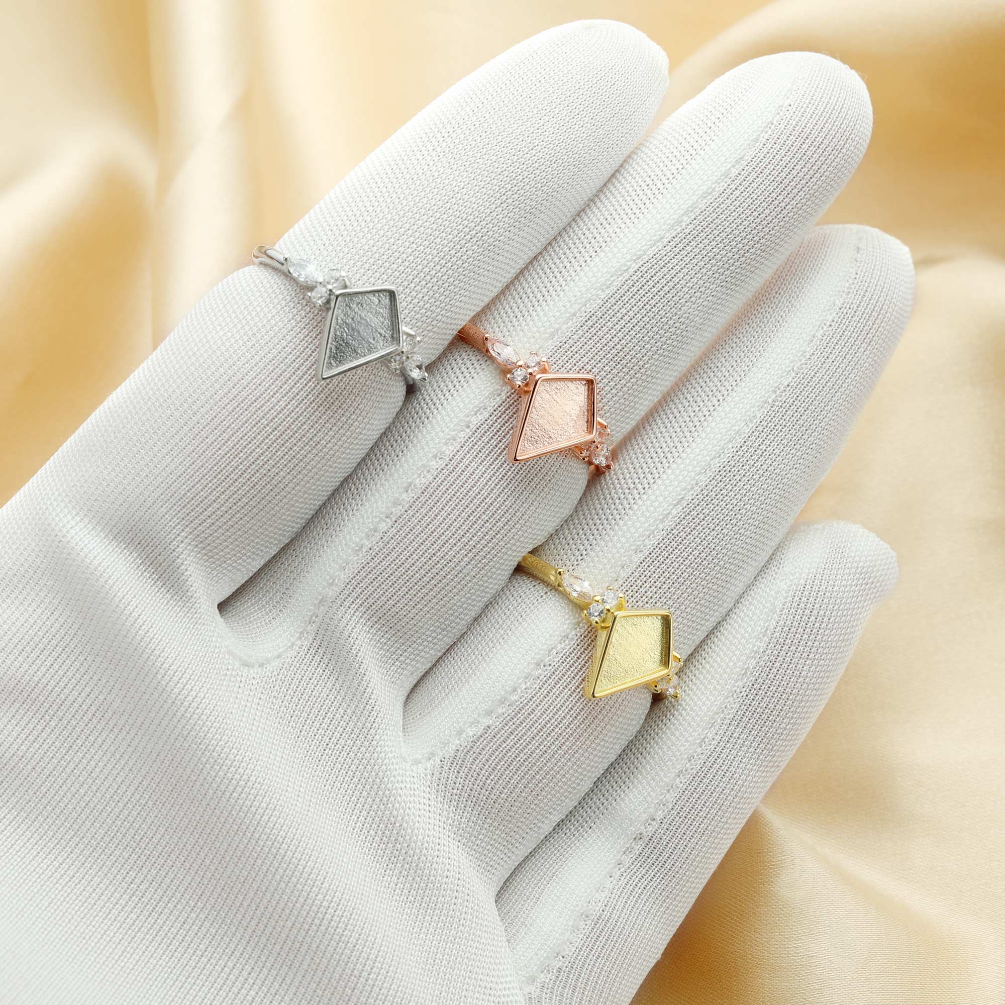 7x10MM Keepsake Breast Milk Resin Ring Settings,Solid Back Kite Bezel Ring for Resin,Solid 925 Sterling Silver Rose Gold Plated Ring,DIY Ring Supplies 1294586 - Click Image to Close