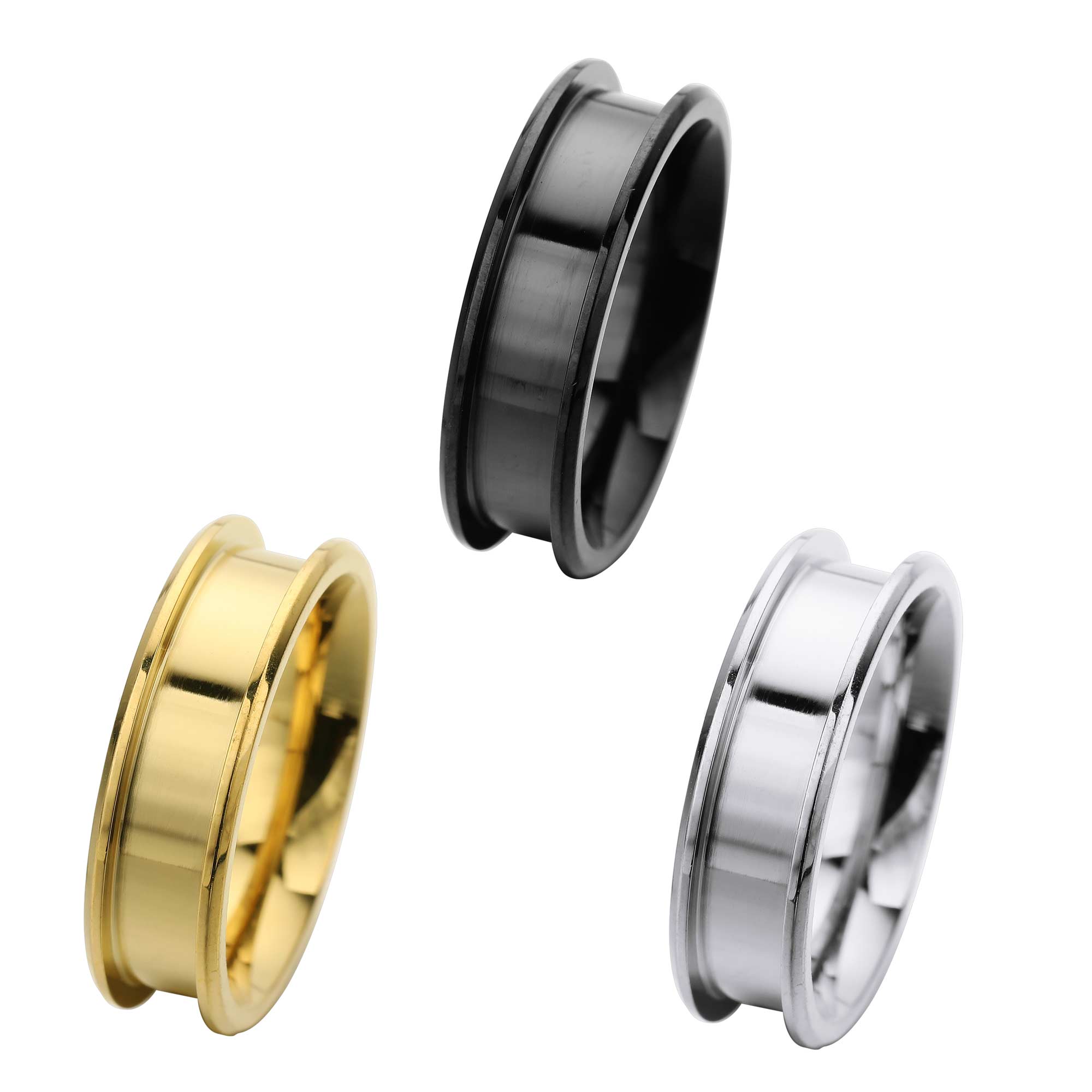 4MM Keepsake Mens' Resin Ashes Ring Settings,Channel Bezel Stainless Steel Ring Settings,Silver Gold Black Stainless Steel Ring,DIY Ring Supplies 1294591 - Click Image to Close