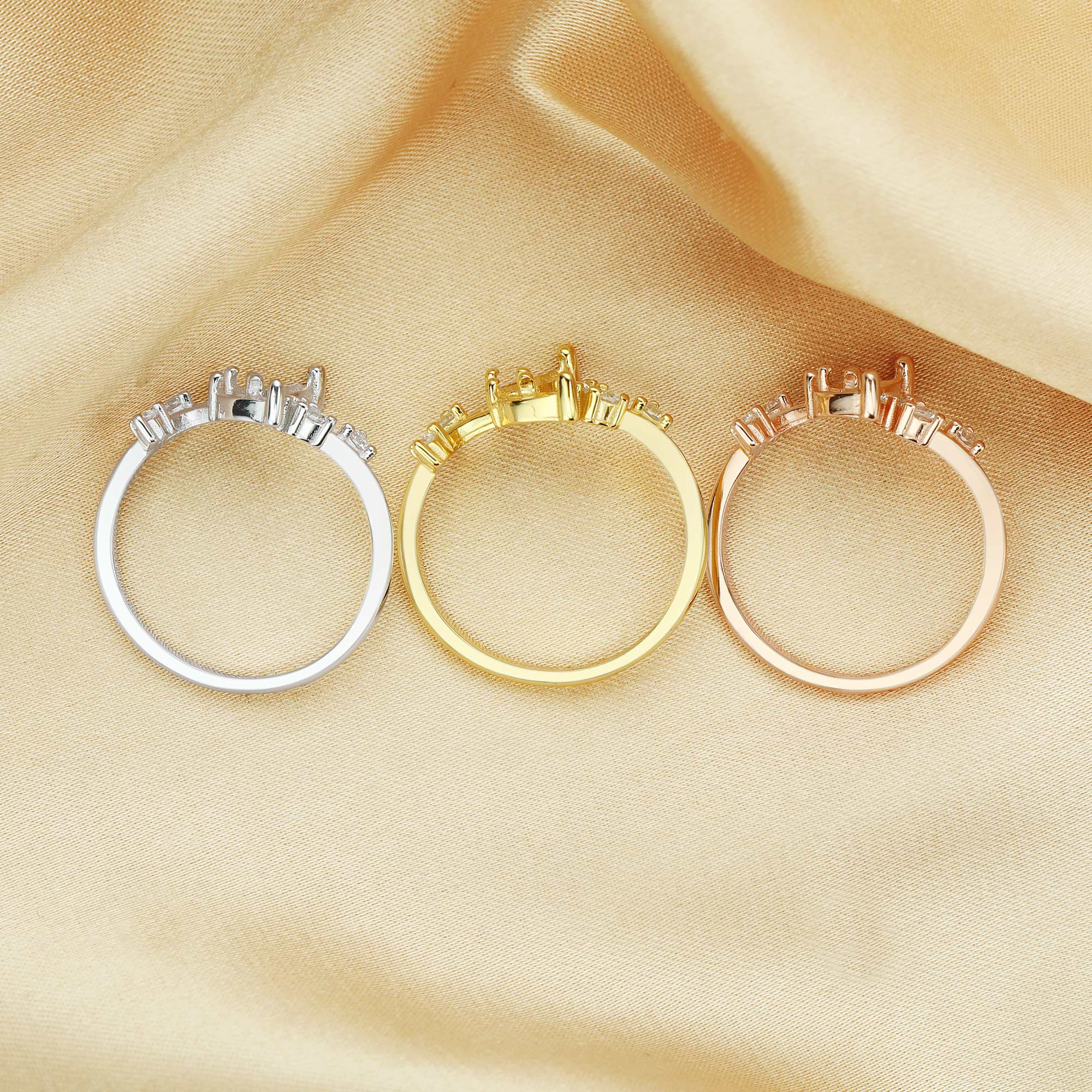4x6MM Pear Prong Ring Settings,Two Stones Tree Branch Leaf Solid 925 Sterling Silver Rose Gold Plated Ring,Adjustable Ring,DIY Ring Supplies 1294595 - Click Image to Close