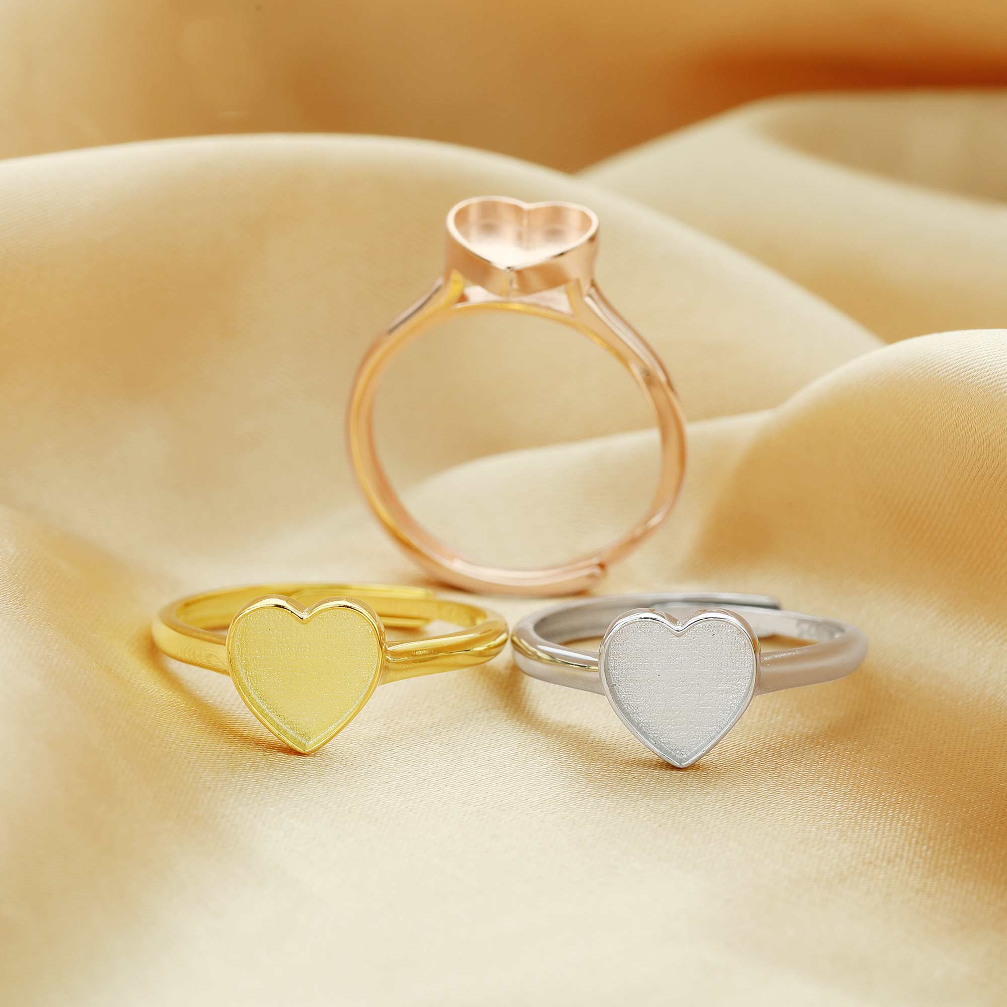 8MM Keepsake Breast Milk Resin Heart Bezel Ring Settings,High Bezel Stackable Ring 1294597 - Click Image to Close