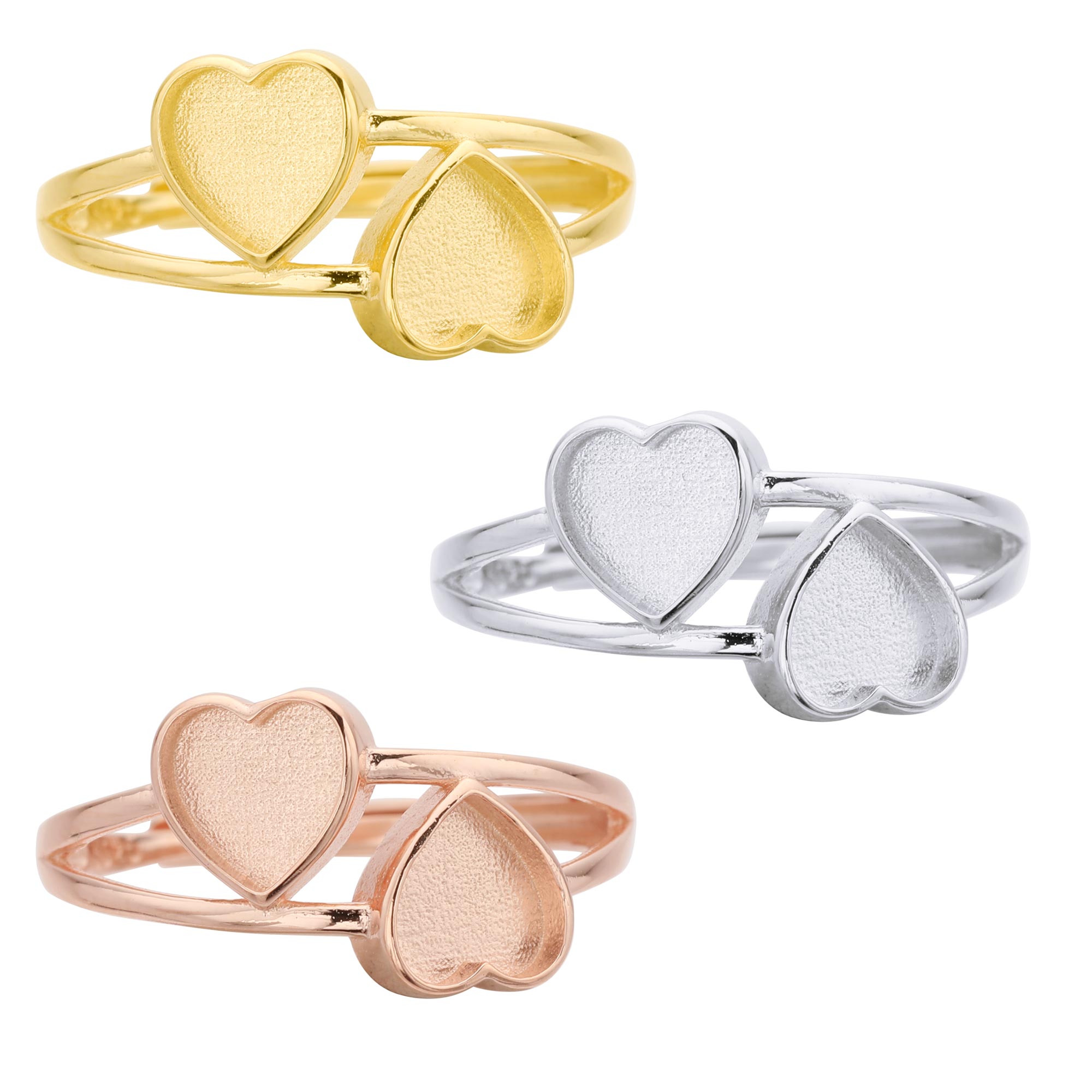 6MM Keepsake Breast Milk Resin Heart Bezel Ring Settings,Solid 925 Sterling Silver Rose Gold Plated Ring,DIY Ring Supplies 1294598 - Click Image to Close