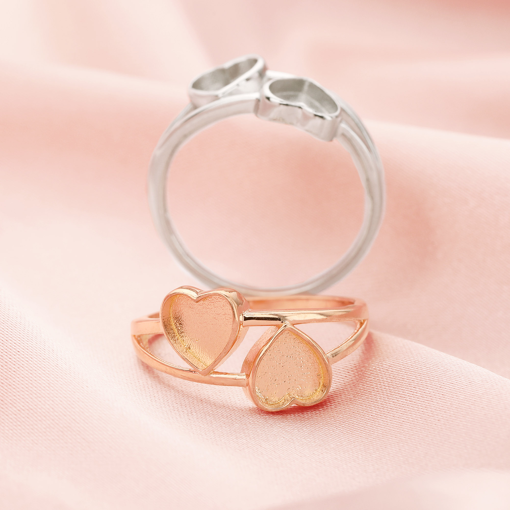 6MM Keepsake Breast Milk Resin Heart Bezel Ring Settings,Solid 14K 18K Gold Ring,DIY Ring Supplies 1294637 - Click Image to Close