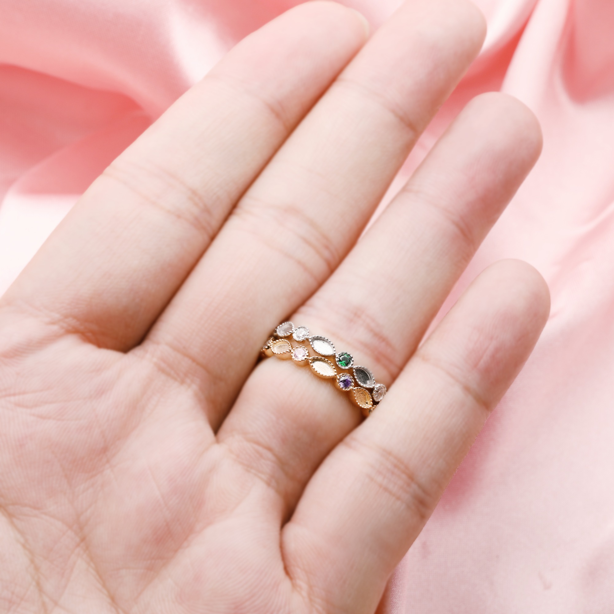 Multiple Color Stone Full Band Keepsake Breast Milk Resin Ring Settings,Stackable Rose Gold Plated Solid 925 Sterling Ring,2x4MM Marquise Bezel Eternity Birthstone Ring 1294682 - Click Image to Close