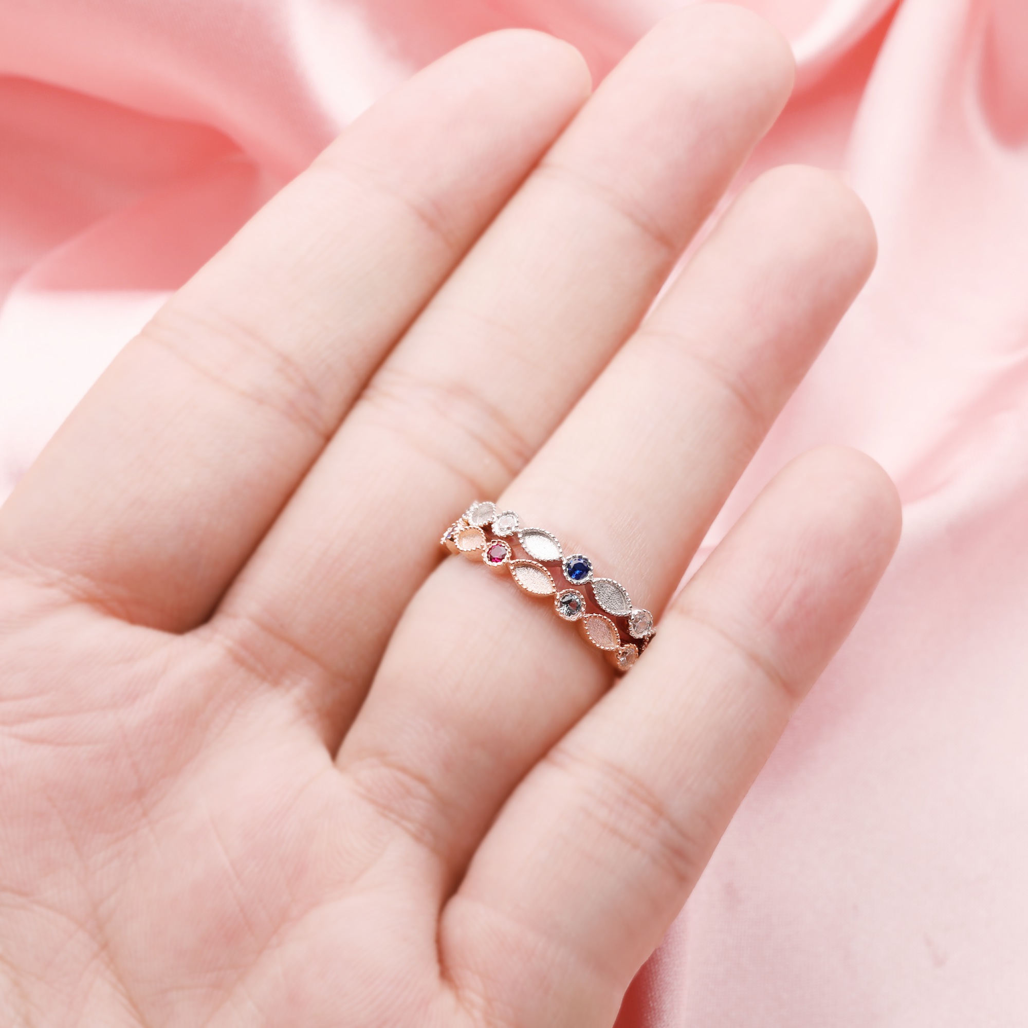 Multiple Color Stone Half Band Keepsake Breast Milk Resin Ring Settings,Stackable Rose Gold Plated Solid 925 Sterling Ring,2x4MM Marquise Bezel Eternity Birthstone Ring 1294683 - Click Image to Close