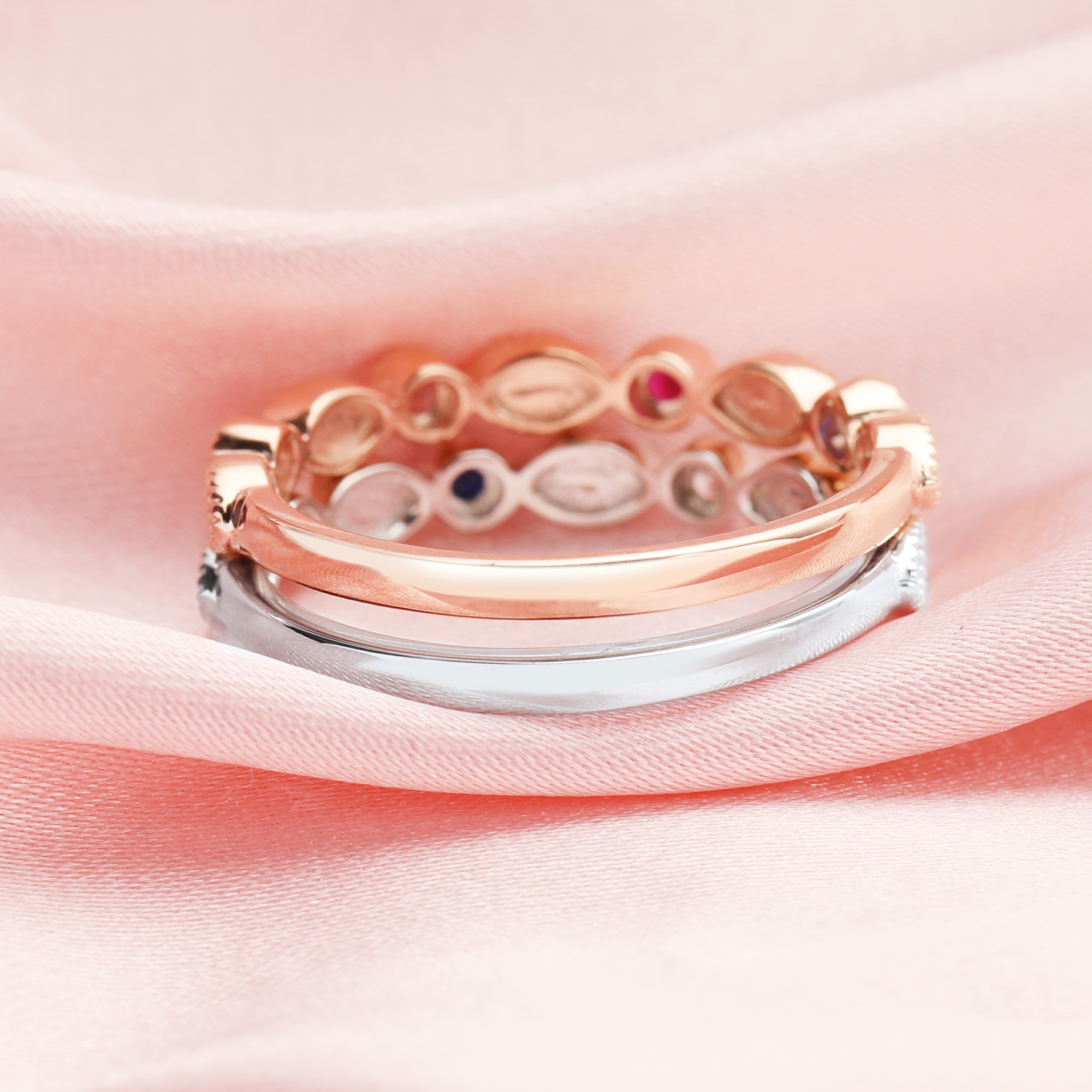 Multiple Color Stone Half Band Keepsake Breast Milk Resin Ring Settings,Stackable Rose Gold Plated Solid 925 Sterling Ring,2x4MM Marquise Bezel Eternity Birthstone Ring 1294683 - Click Image to Close