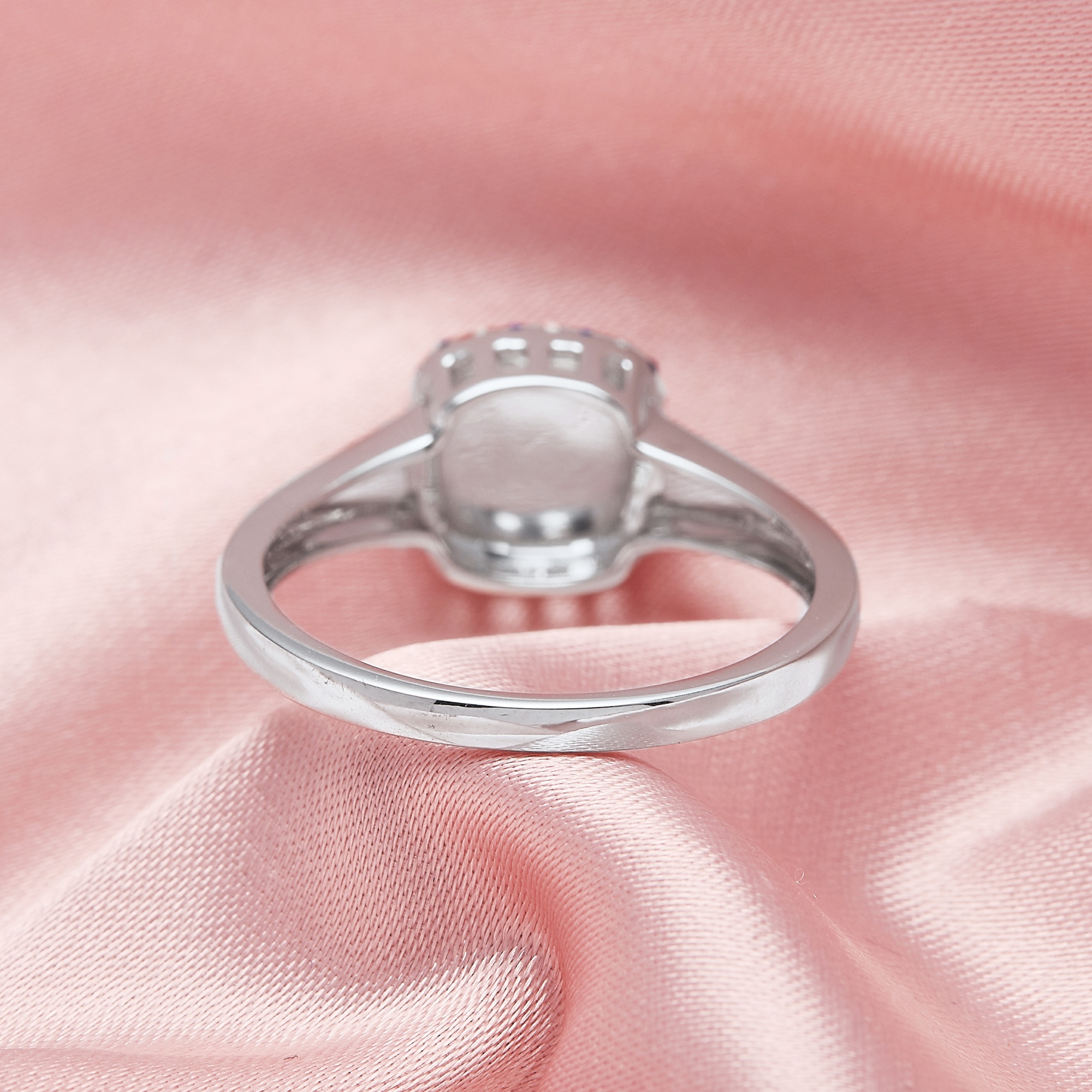 Keepsake Breast Milk Resin Birthstone Ring Settings,Cushion Square Bezel Ring,Solid Back 925 Sterling Silver Ring,Split Shank Ring,DIY Ring Supplies 1294713 - Click Image to Close