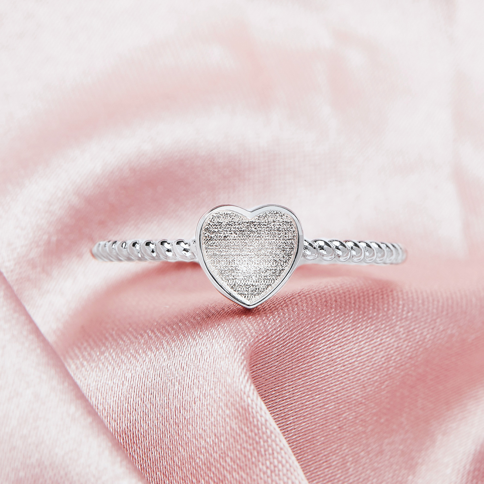 Keepsake Breast Milk Resin Heart Bezel Ring Settings,Solid 14K 18K Gold Ring,Simple Twist Bezel Ring,DIY Ring Supplies For Gemstone 1294718 - Click Image to Close