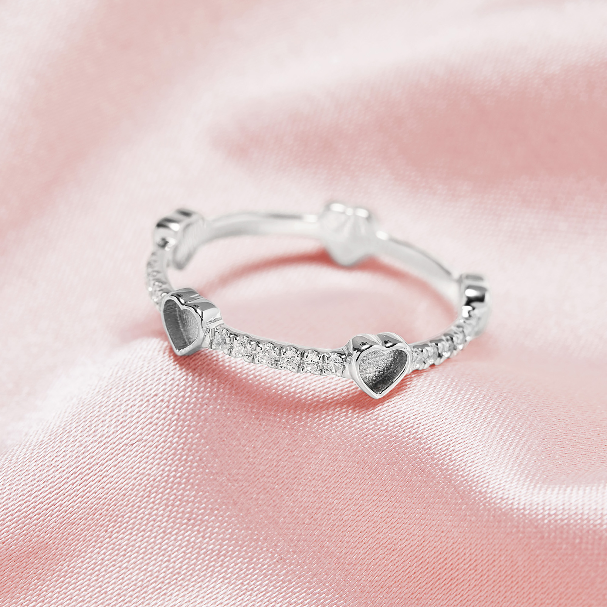Full Band Eternity 3MM Heart Bezel Keepsake Breast Milk Resin Ring Settings,Solid 14K 18K Gold Moissanite Ring,Stackable Ring,5 Bezels DIY Ring Supplies 1294737 - Click Image to Close