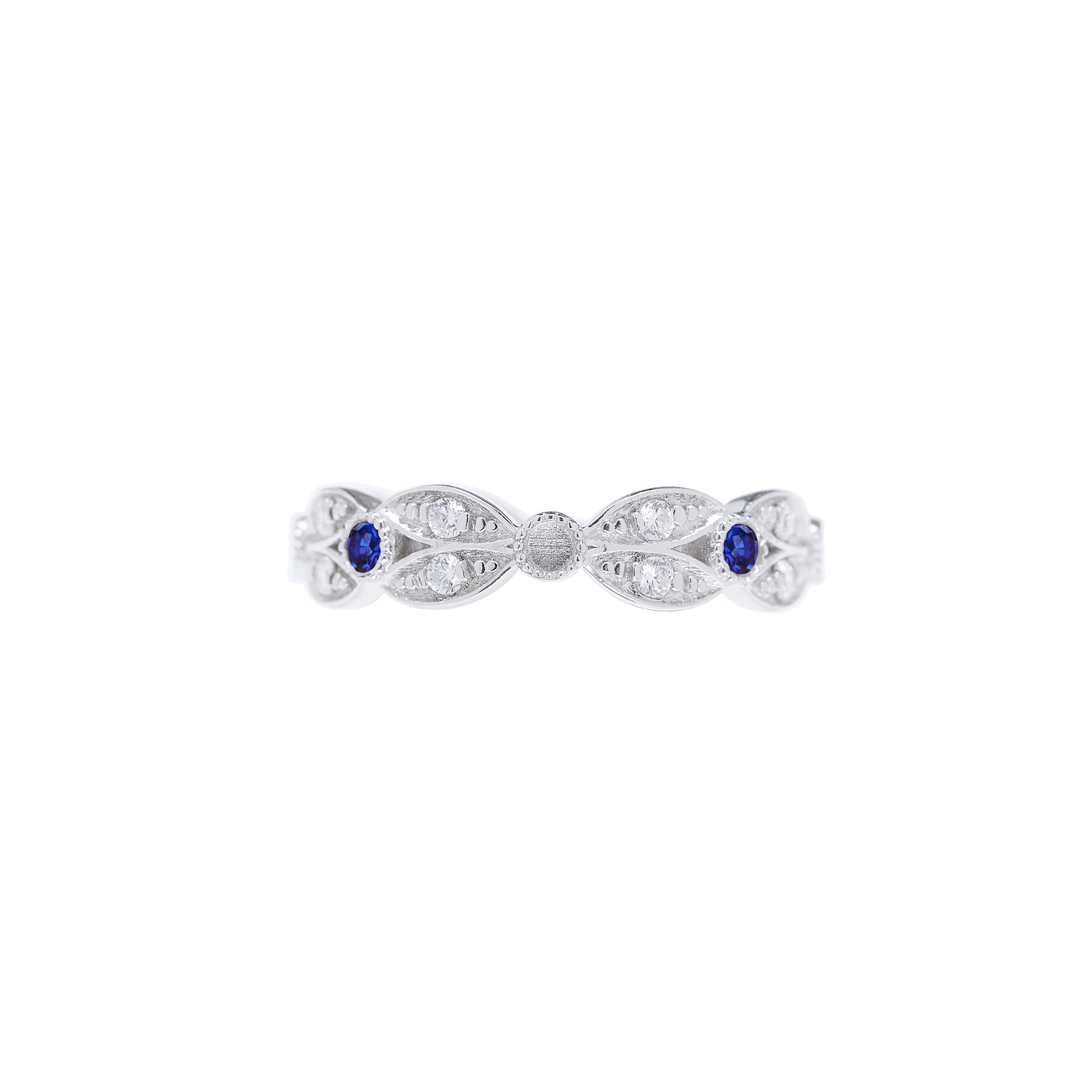Eternity Full Band Keepsake Breast Milk Resin 2MM Round Bezel Ring Settings,Art Deco Leaf Solid 925 Sterling Silver Color CZ Birthstone Ring 1294763 - Click Image to Close