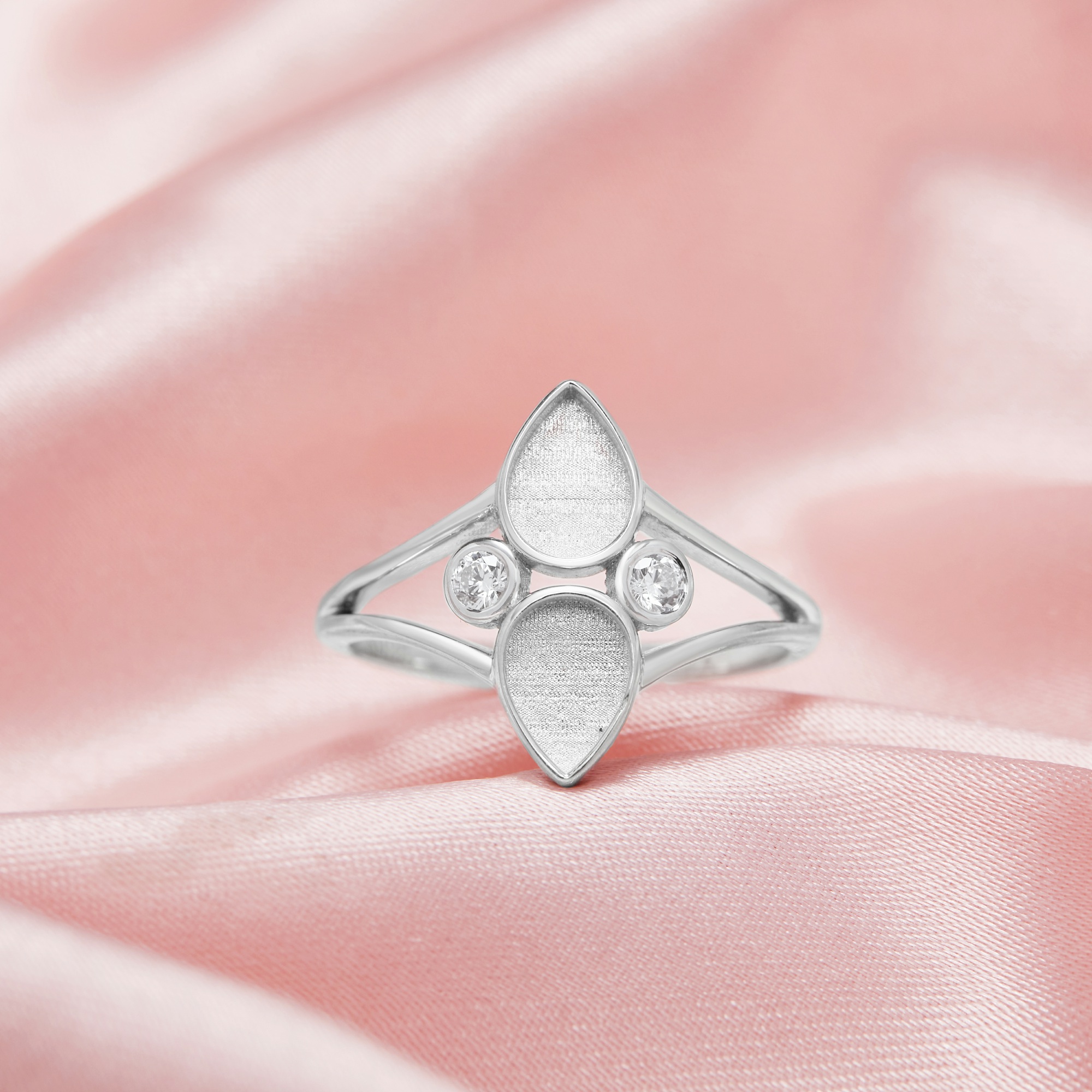5x7MM Keepsake Breast Milk Resin Double Pear Bezel Ring Settings,Split Shank Solid 14K 18K Gold Ring,Moissanite Art Deco Ring,DIY Ring Supplies 1294821 - Click Image to Close