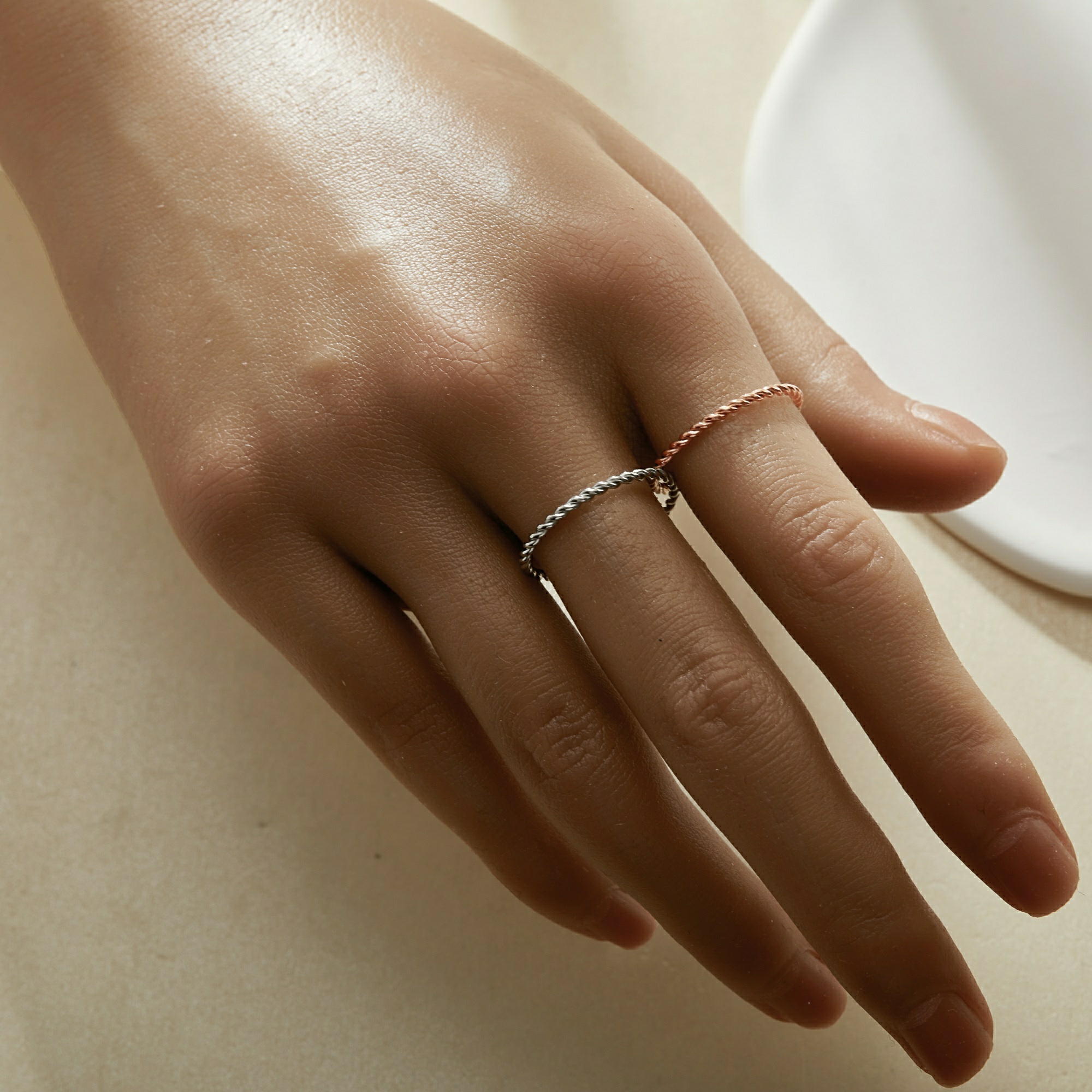 Twist Stainless Steel Rose Gold Ring,Minimalist Ring,Simple Stackable Ring,Stackker Ring Supplies 1294915 - Click Image to Close
