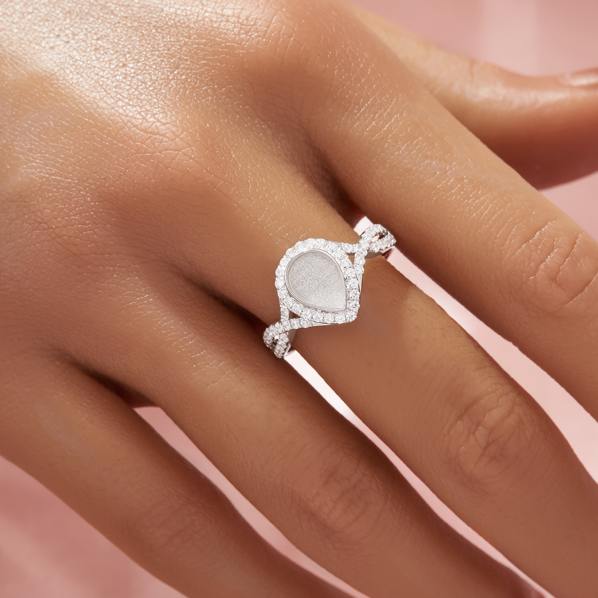 Keepsake Breast Milk Resin Pear Bezel Ring Settings,Infinity Solid 925 Sterling Silver Ring,Pave CZ Stone Ring,DIY Ring Supplies 1294918-1