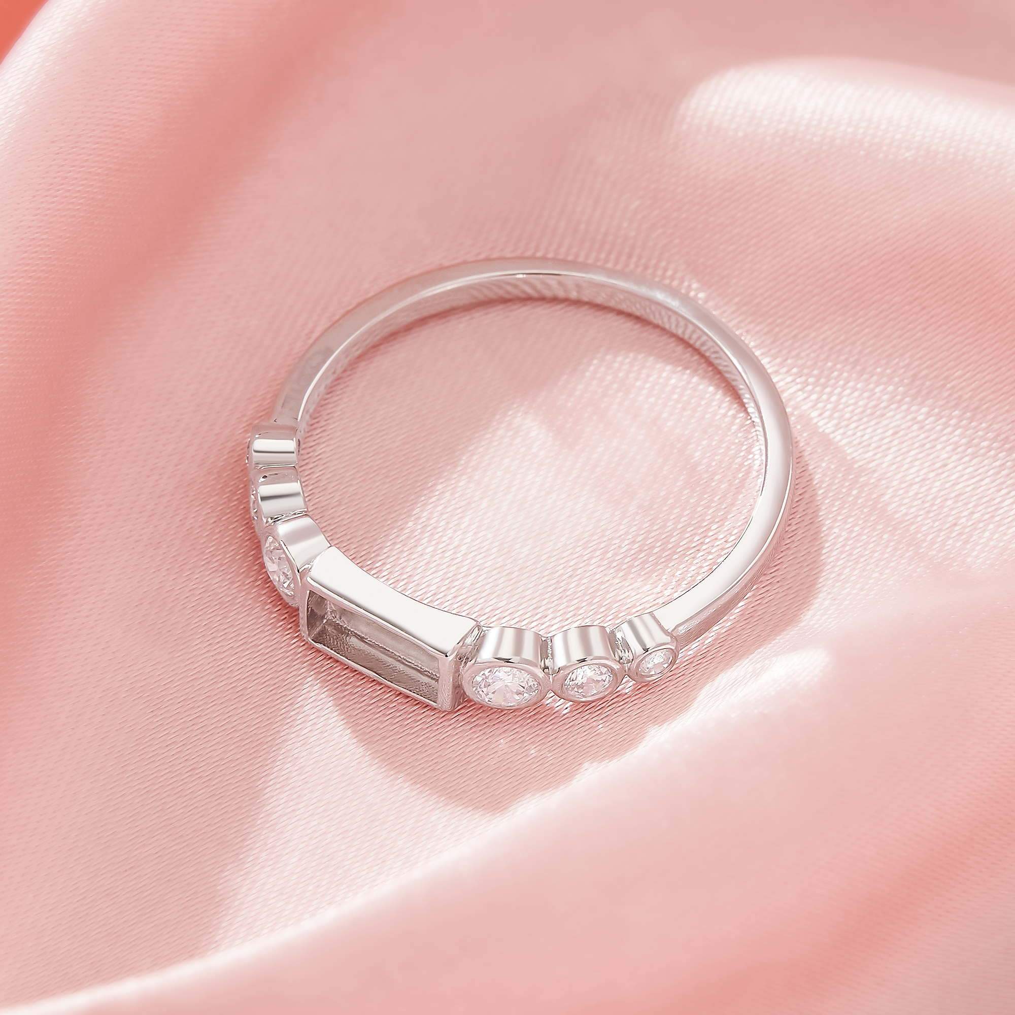 3x6MM Keepsake Breast Milk Resin Rectangle Bezel Ring Settings,Solid 925 Sterling Silver Ring,CZ Stone Rectangle Ring,DIY Ring Supplies 1294921-1