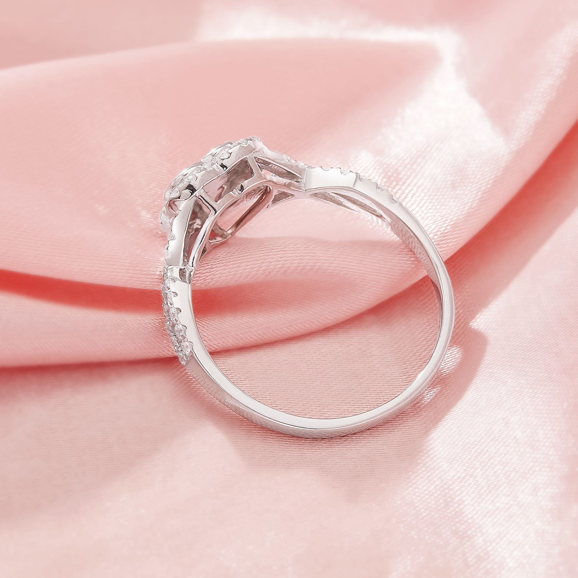 6MM Keepsake Breast Milk Resin Heart Bezel Ring Settings,Infinity Solid 925 Sterling Silver Heart Ring,Pave CZ Stone Ring,DIY Ring Supplies 1294922-1