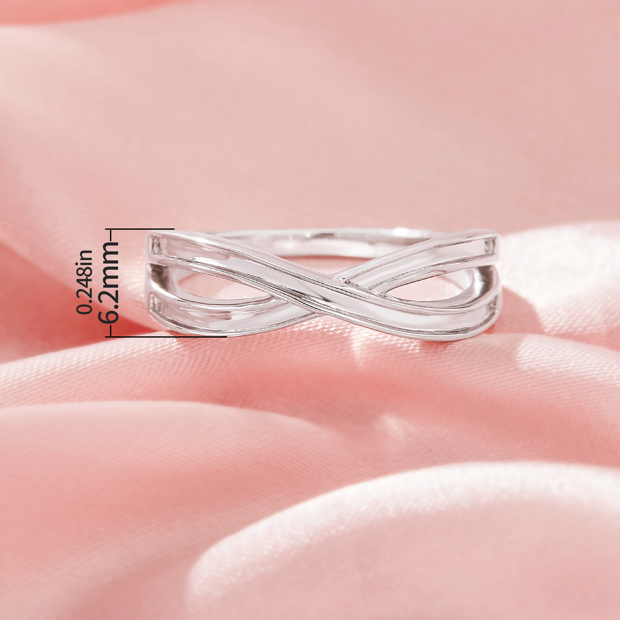 1MM Channel Keepsake Breast Milk Resin Channel Ring Settings,Infinity Solid Back Solid 925 Sterling SilverRing,DIY Ring Supplies For Gemstone 1294926