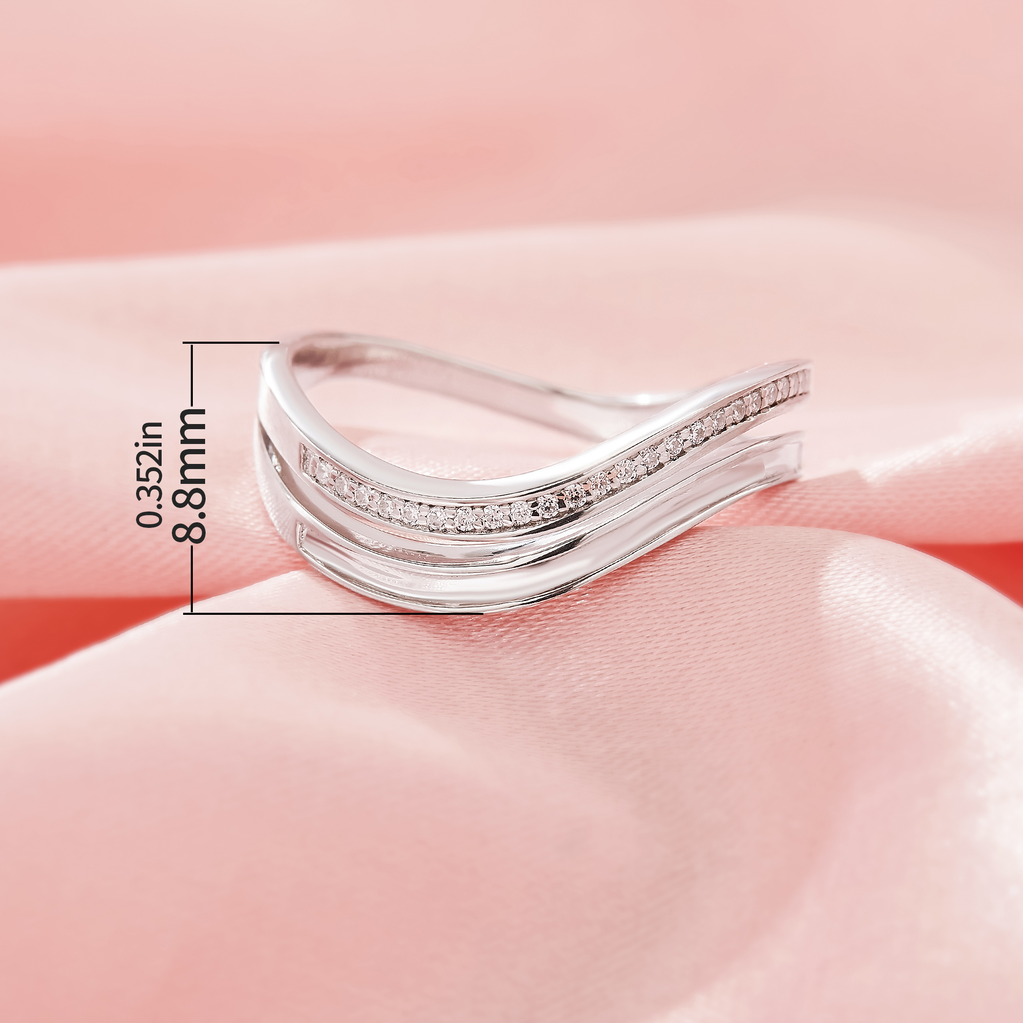 1MM Channel Wave Keepsake Breast Milk Resin Channel Ring Settings,Solid 925 Sterling SilverRing,Twist Channel Settings,DIY Ring Supplies 1294929