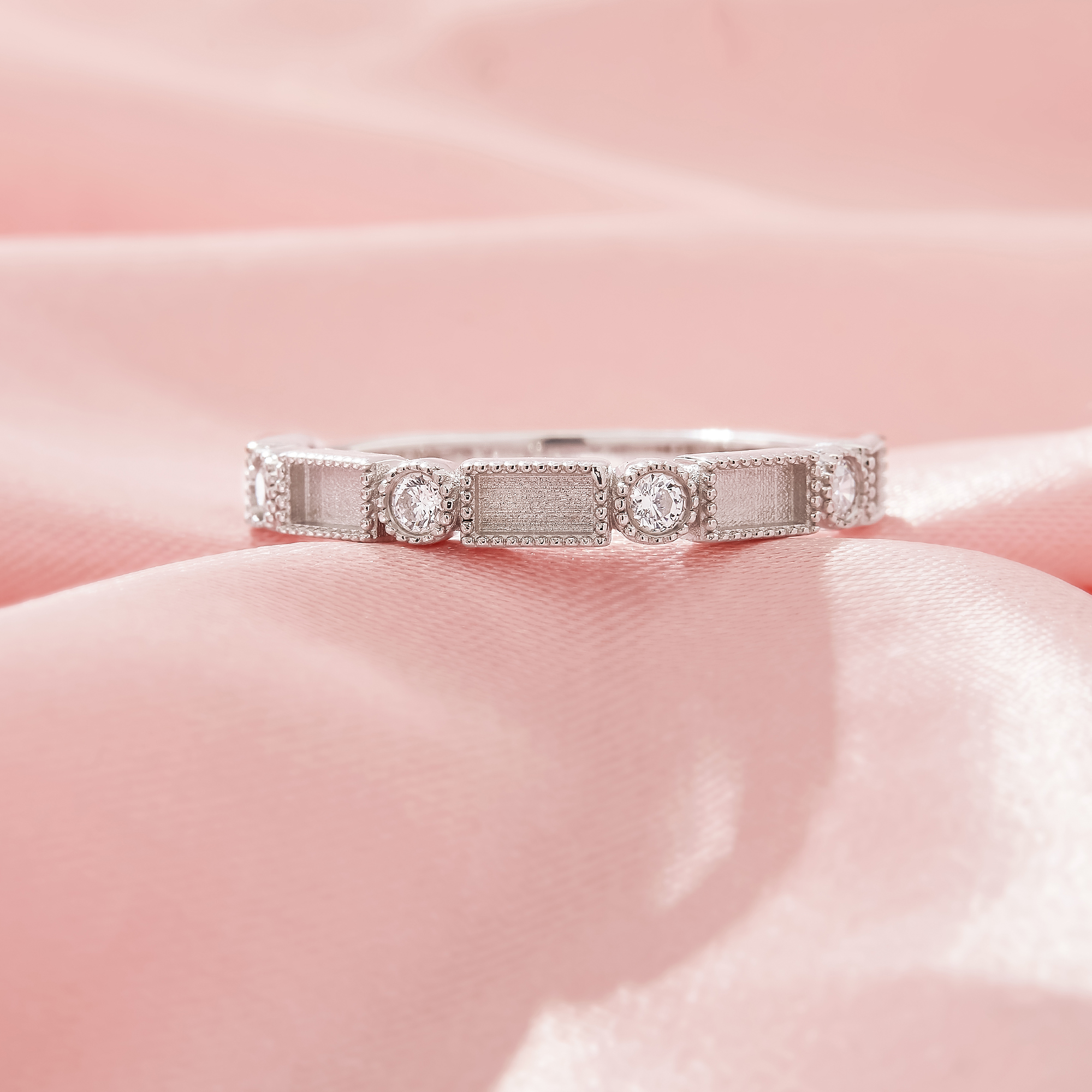 Birthstone Half Band Keepsake Breast Milk Resin Rectangle Bezel Ring Settings,Solid 14K 18K Gold Ring,DIY Ring Supplies 1294932 - Click Image to Close