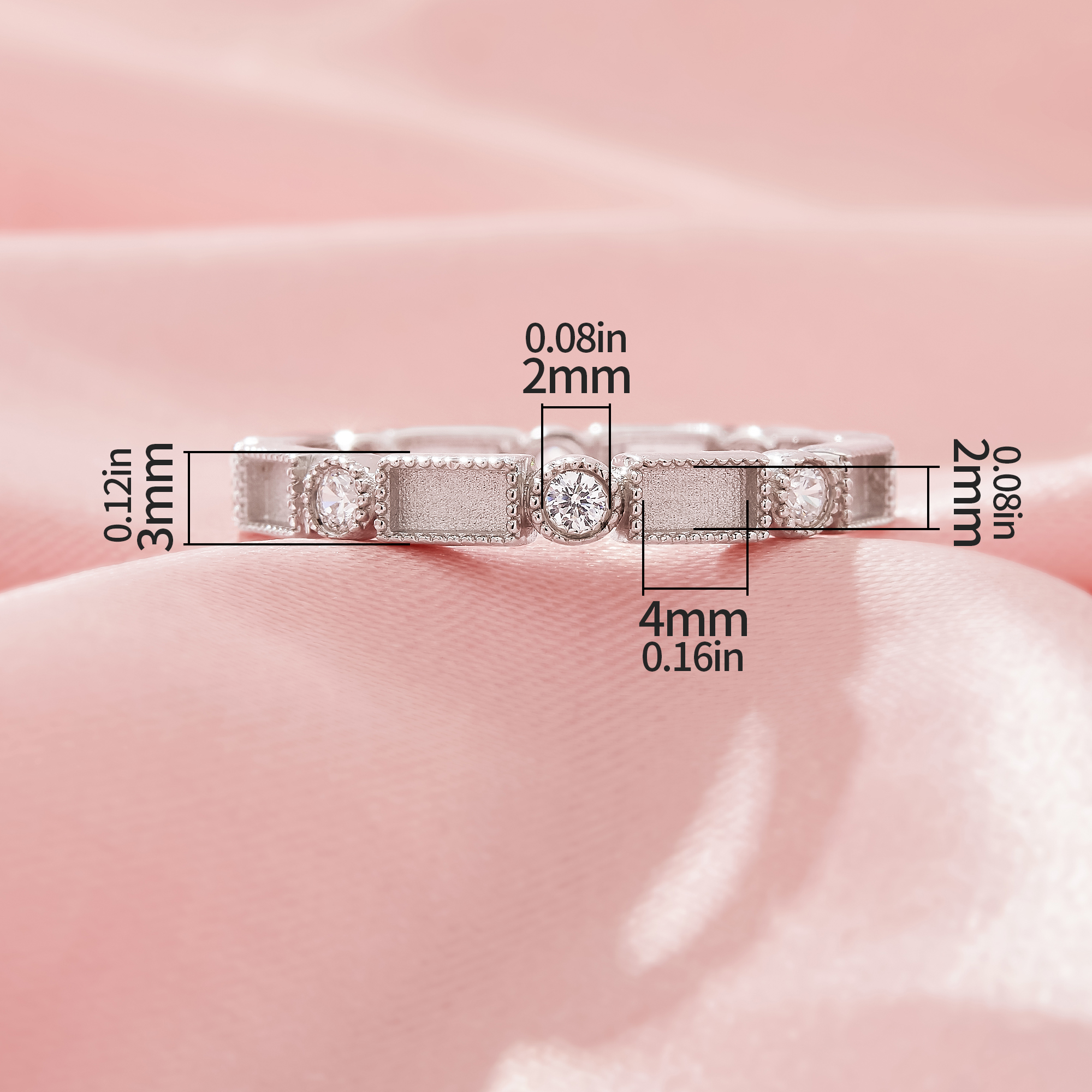 Birthstone Full Band Keepsake Breast Milk Resin Rectangle Bezel Ring Settings,Solid 925 Sterling SilverRing,DIY Ring Supplies 1294933