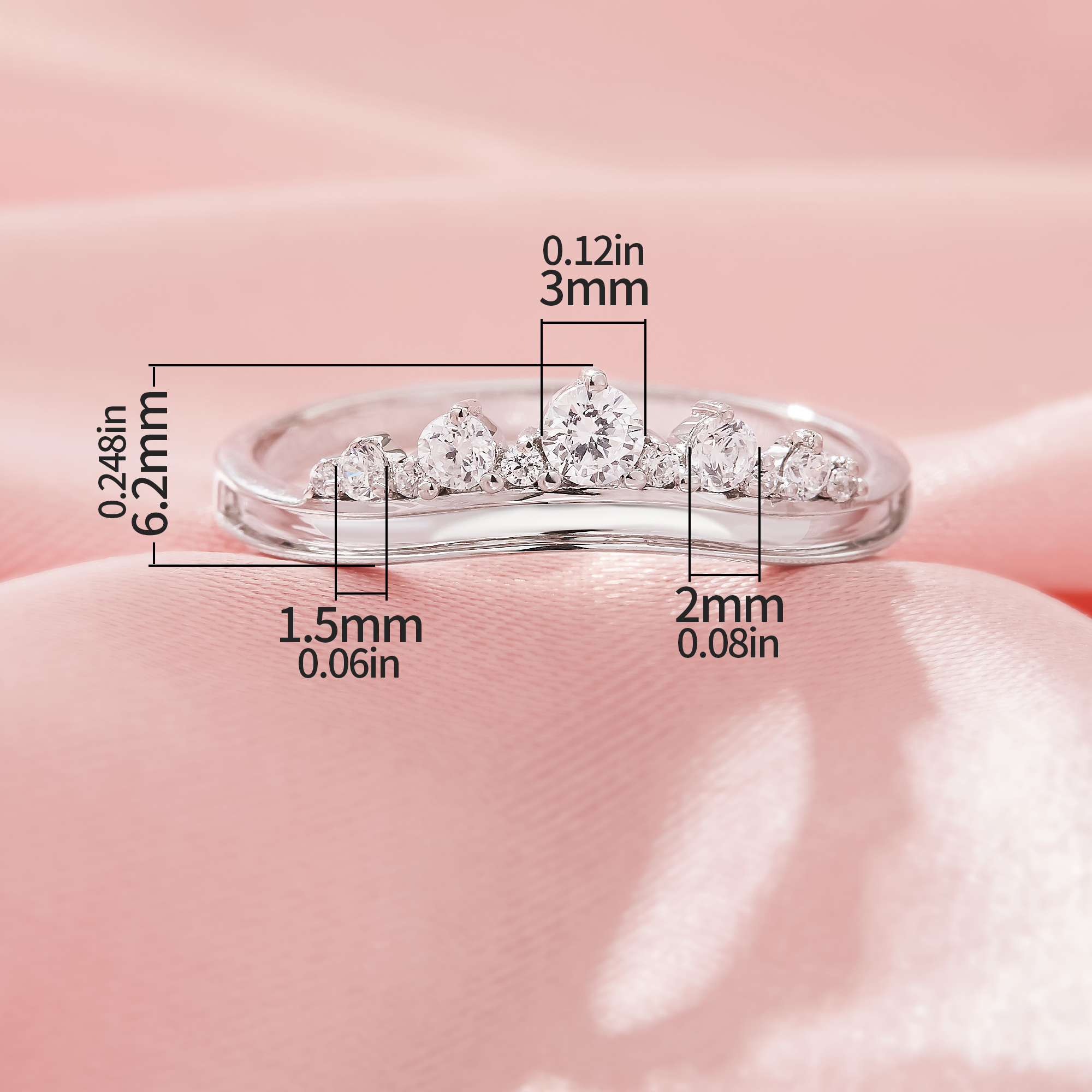 1MM Channel Keepsake Breast Milk Resin Channel Ring Settings,Crown Art Deco Stacker Solid 925 Sterling SilverRing, Art Deco Ring,Stackable Ring,DIY Ring Supplies 1294934