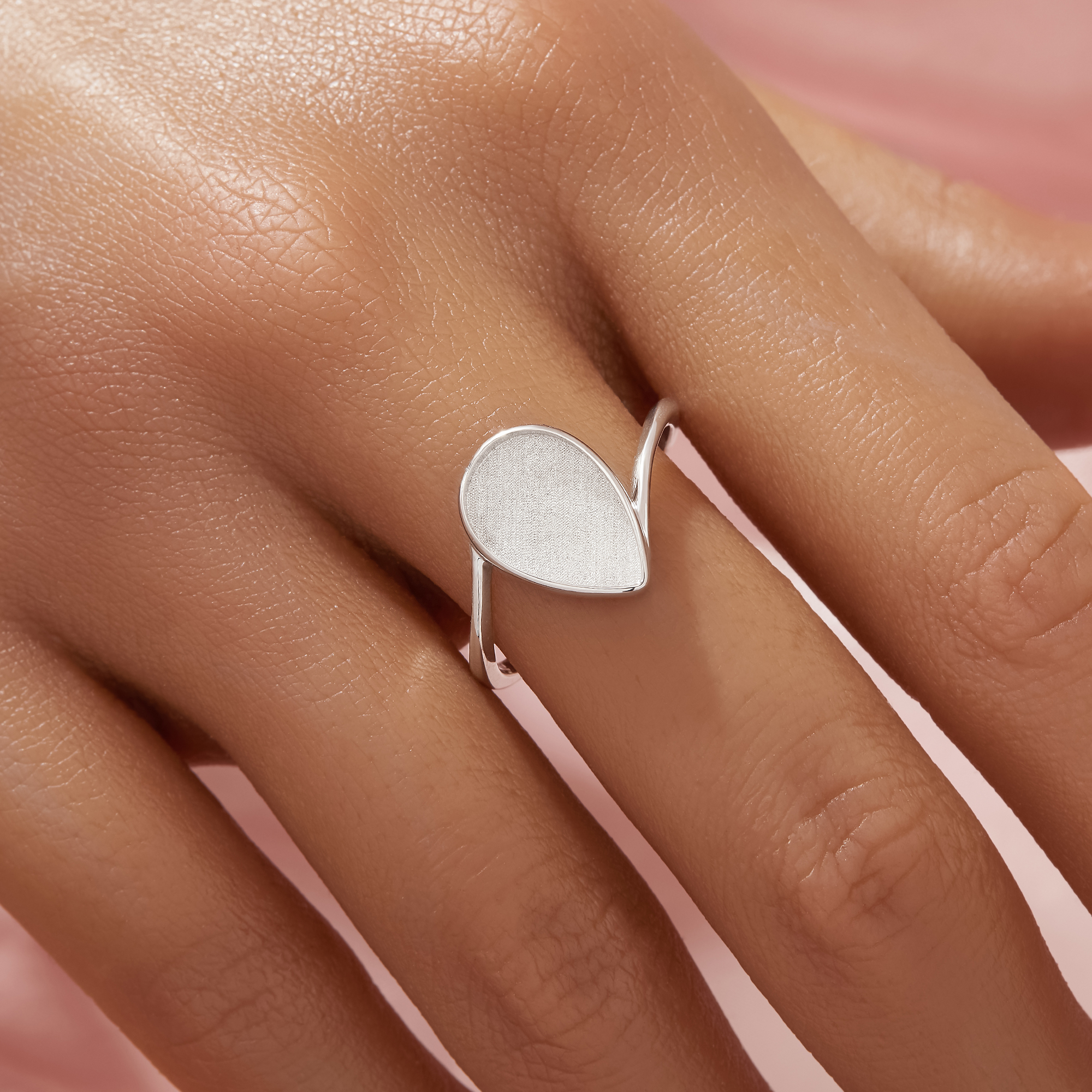 Keepsake Breast Milk Resin Pear Bezel Ring Settings,Bypass Solid 925 Sterling SilverRing,Minimalist Pear Ring,DIY Ring Supplies 1294935