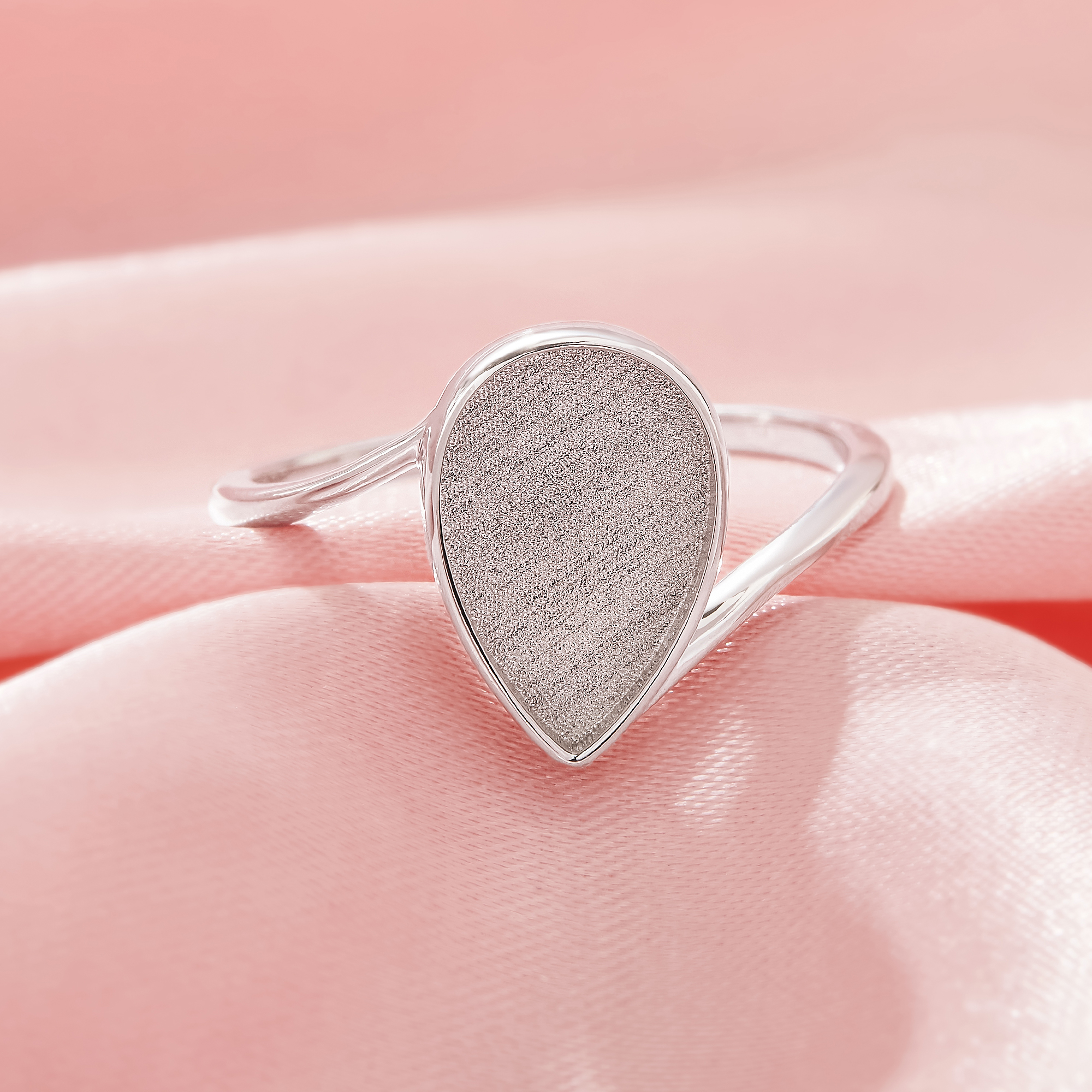 Keepsake Breast Milk Resin Pear Bezel Ring Settings,Bypass Solid 925 Sterling SilverRing,Minimalist Pear Ring,DIY Ring Supplies 1294935