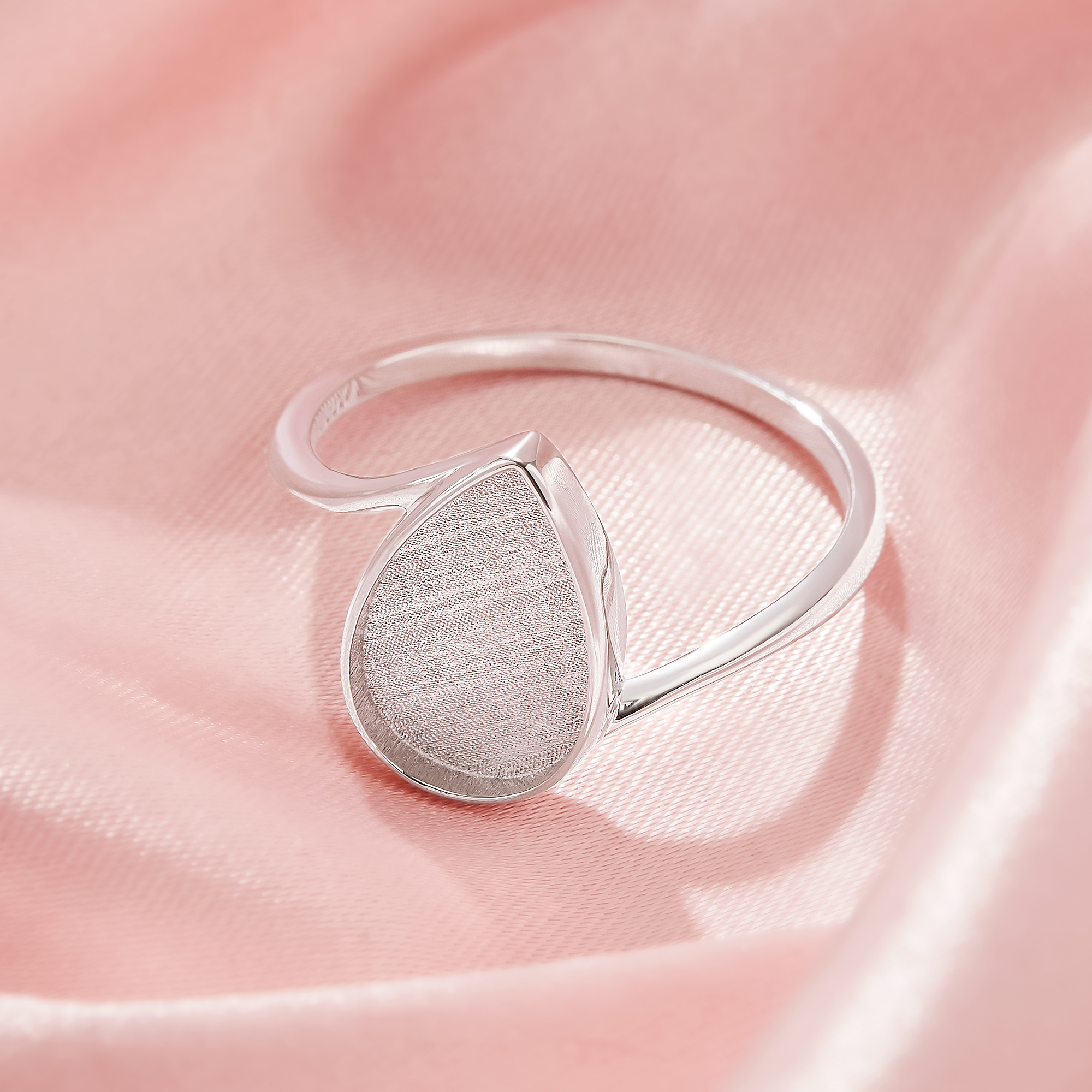 Keepsake Breast Milk Resin Pear Bezel Ring Settings,Bypass Solid 925 Sterling SilverRing,Minimalist Pear Ring,DIY Ring Supplies 1294935