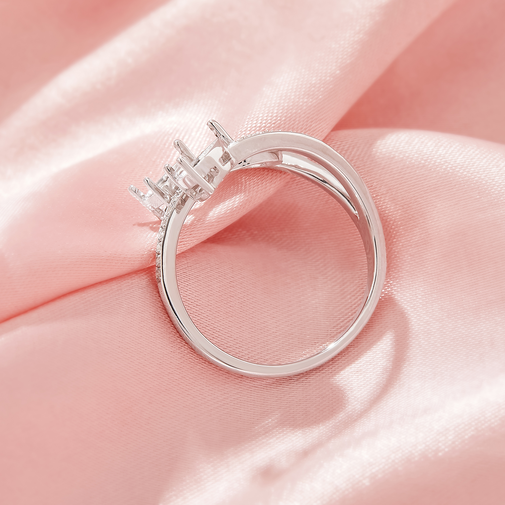 Keepsake Breast Milk Resin Pear Bezel Ring Settings With 2 Stones Pear Prong Ring Settings,Solid 925 Sterling SilverRing,Family Ring,Adjustable Ring 1294936