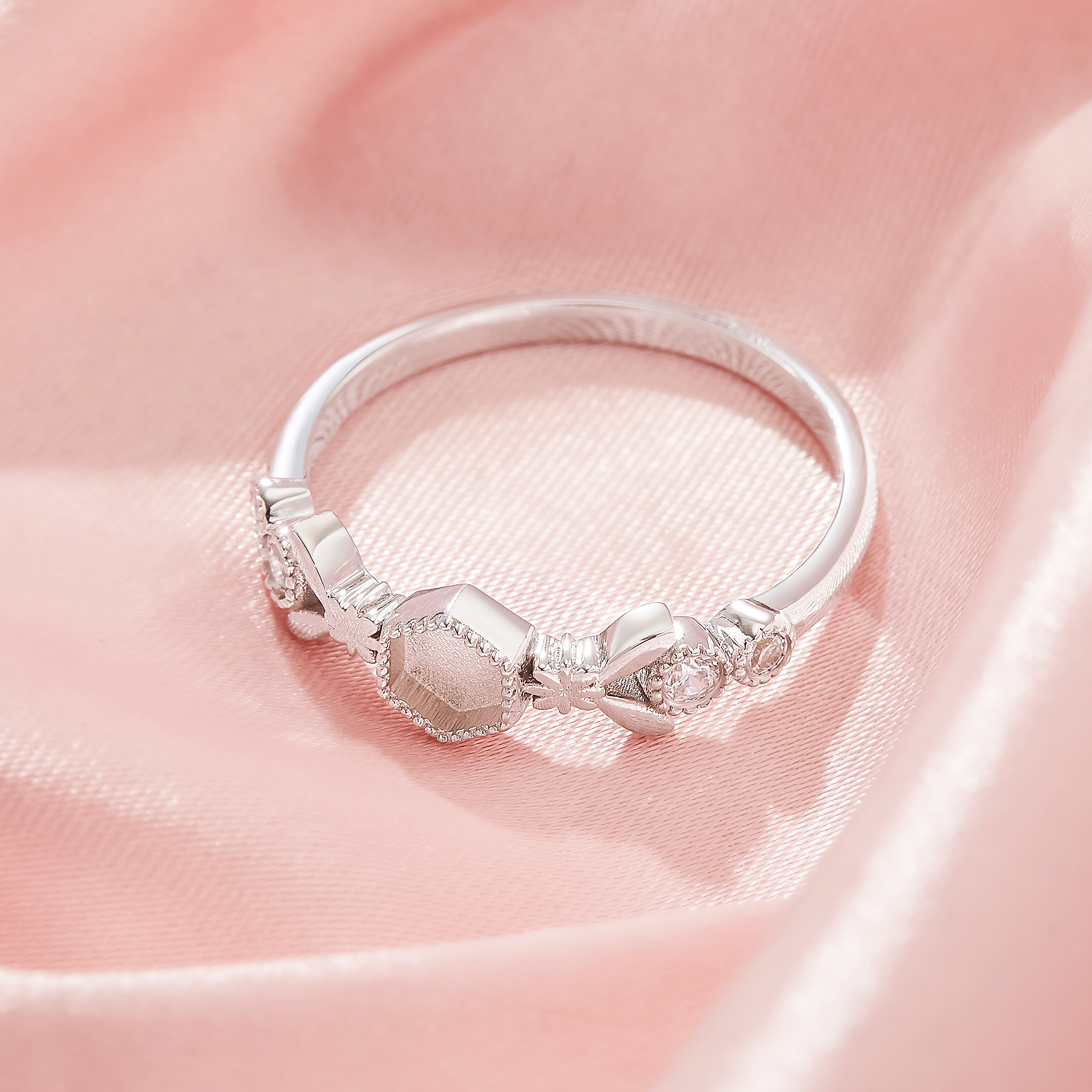 Keepsake Breast Milk Resin Hexagon Bezel Ring Settings,Flower Tree Branch Solid 925 Sterling SilverRing,DIY Ring Supplies 1294937