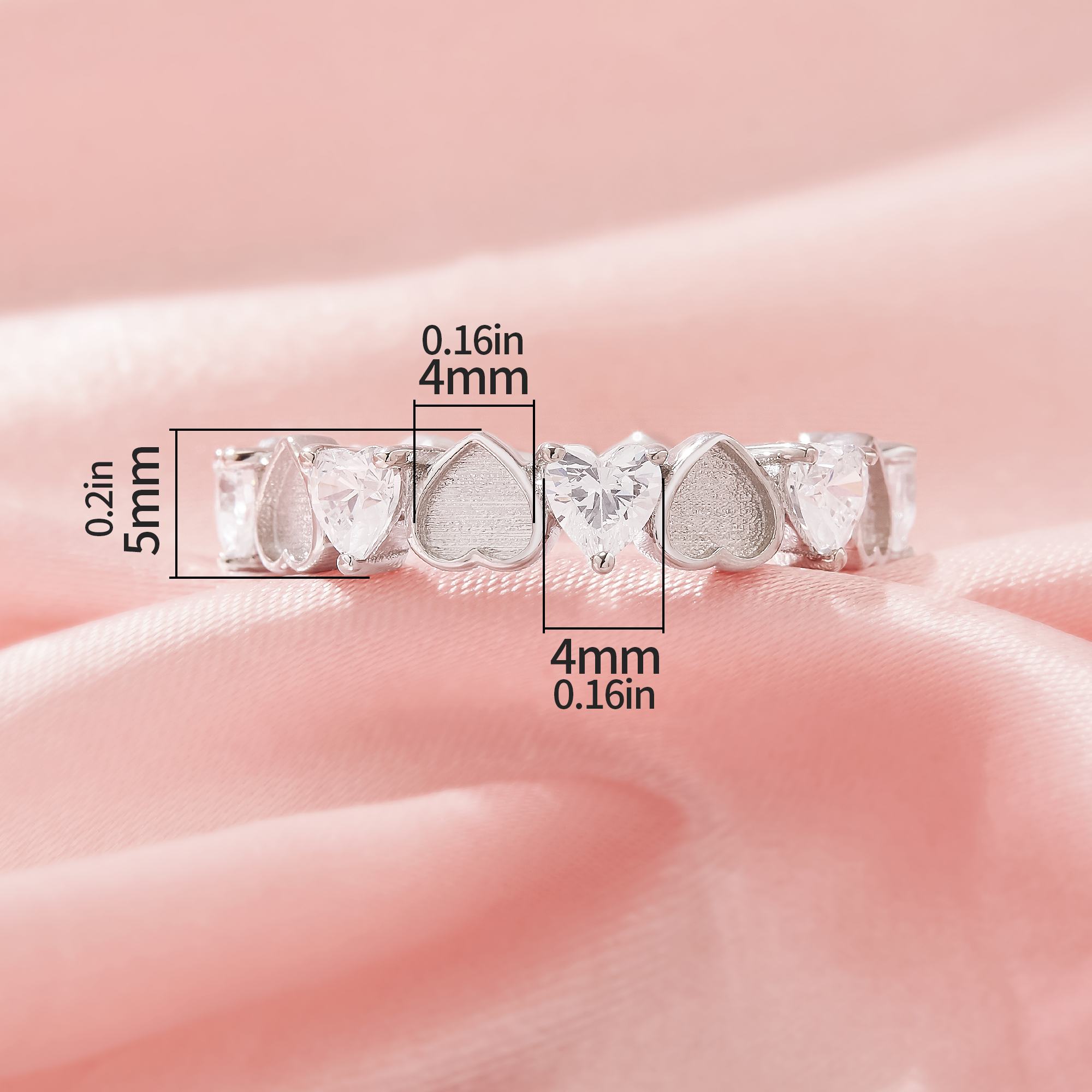 4MM Full Band Keepsake Breast Milk Resin Heart Bezel Ring Settings,Solid 9K 14K 18K Gold Ring,Moissanite Heart Ring,DIY Ring Supplies For Gemstone 1294938 - Click Image to Close