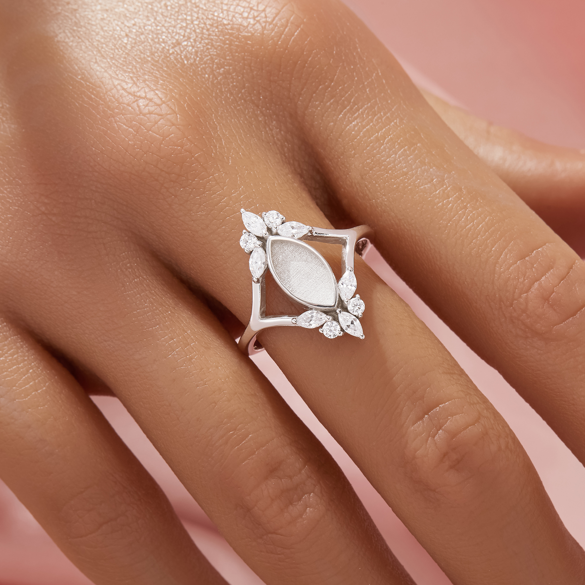 5x10MM Keepsake Breast Milk Resin Marquise Bezel Ring Settings,Split Shank Solid 925 Silver Ring,Art Deco Marquise Ring,DIY Ring Supplies 1294940