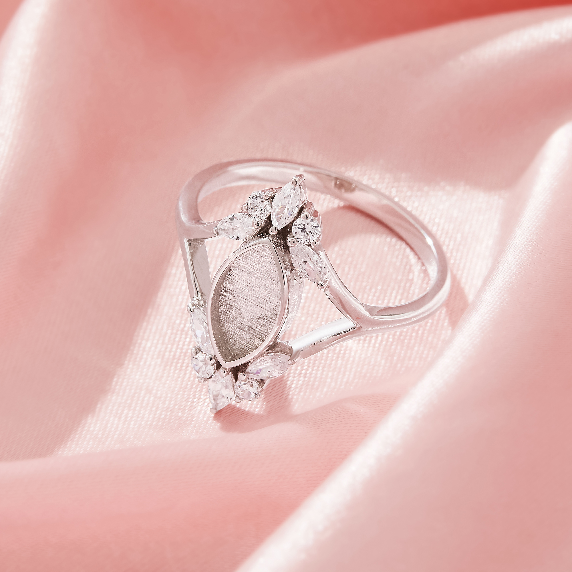 5x10MM Keepsake Breast Milk Resin Marquise Bezel Ring Settings,Split Shank Solid 925 Silver Ring,Art Deco Marquise Ring,DIY Ring Supplies 1294940